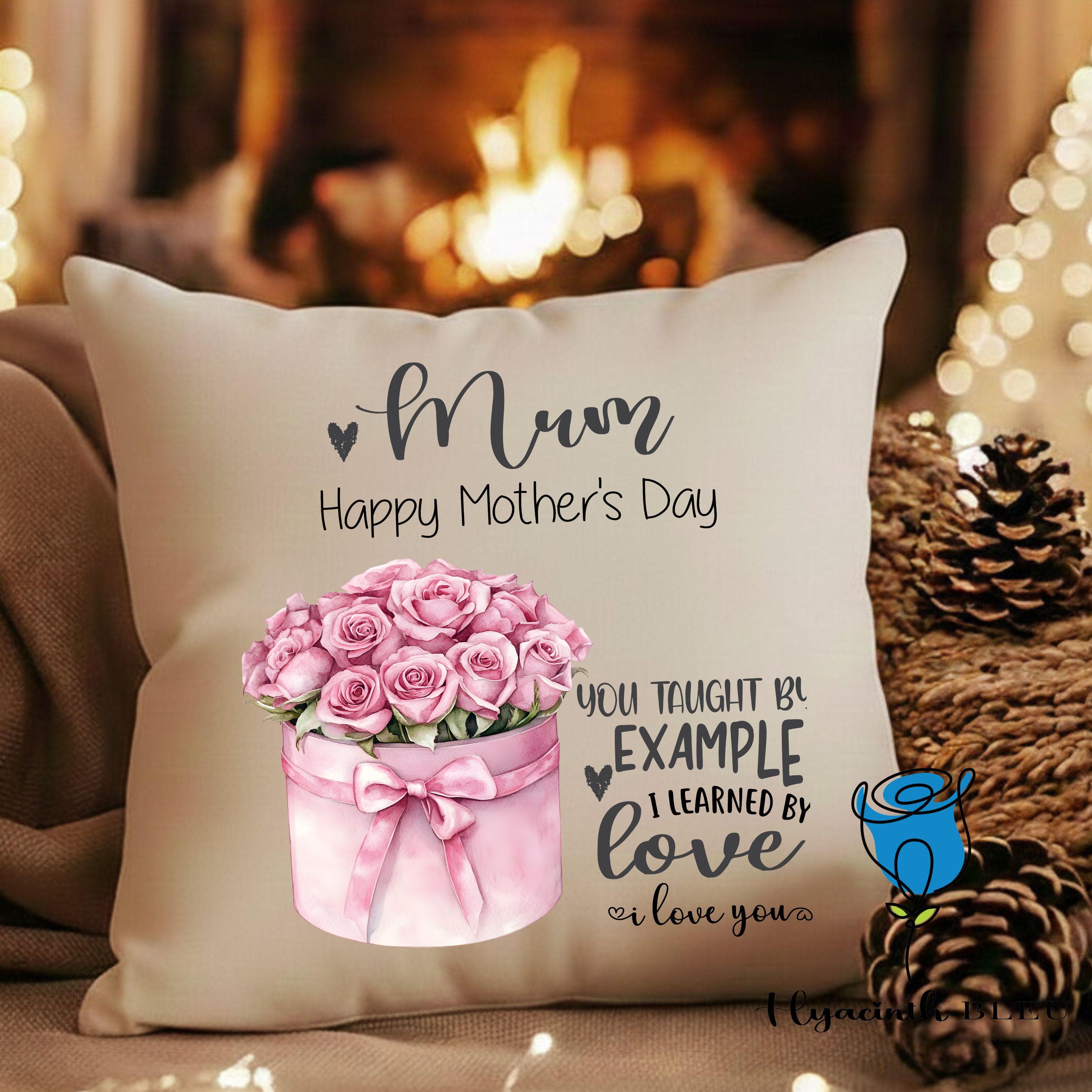 Mum Birthday Cushion Gift, Personalised Floral Heartfelt Keepsake, Mother's Day Present, I Love You Mom Cushion - image 4