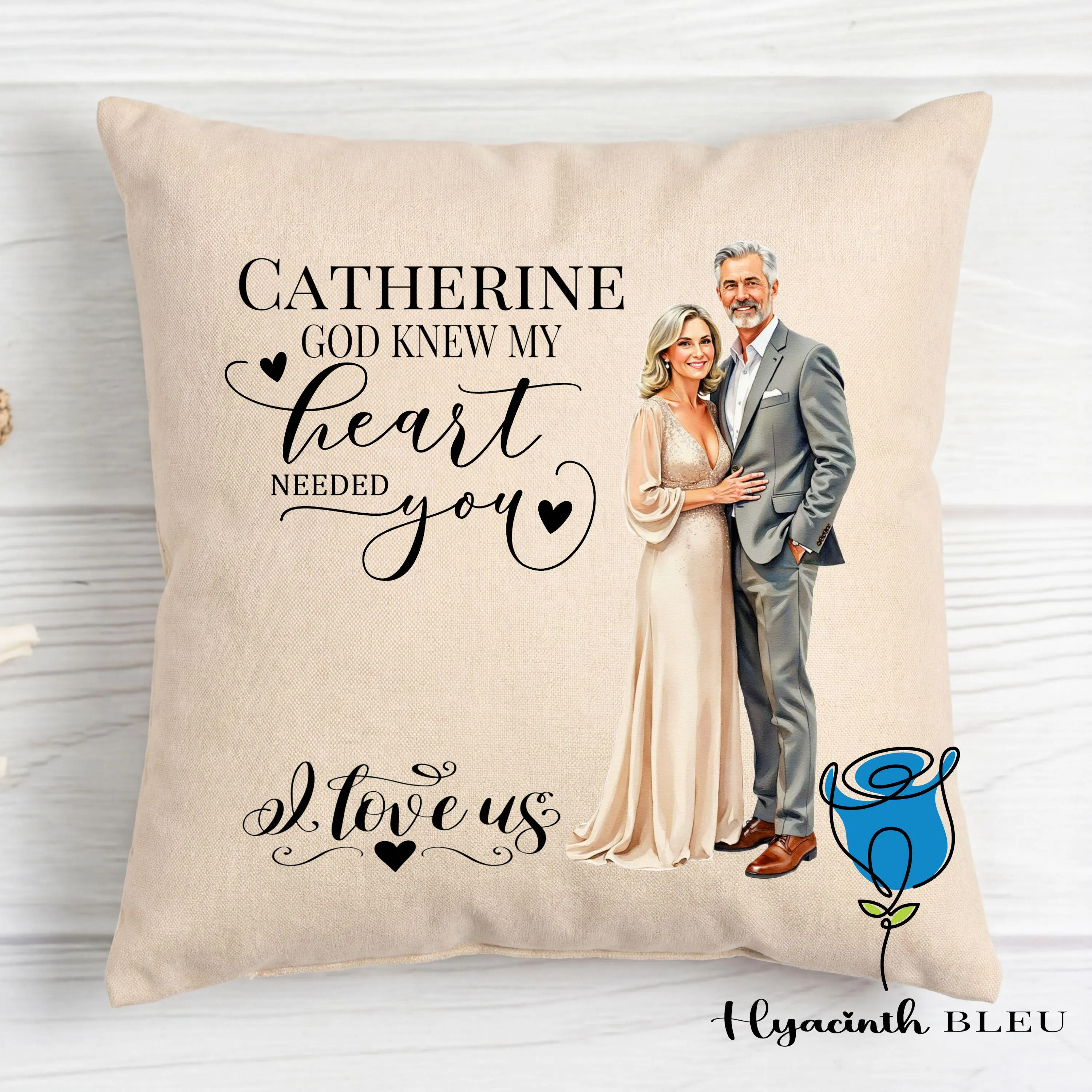 Romantic Personalised Couple Cushion, Spouse Partner Keepsake, Valentine Anniversary Present, Love Home Décor - image 4