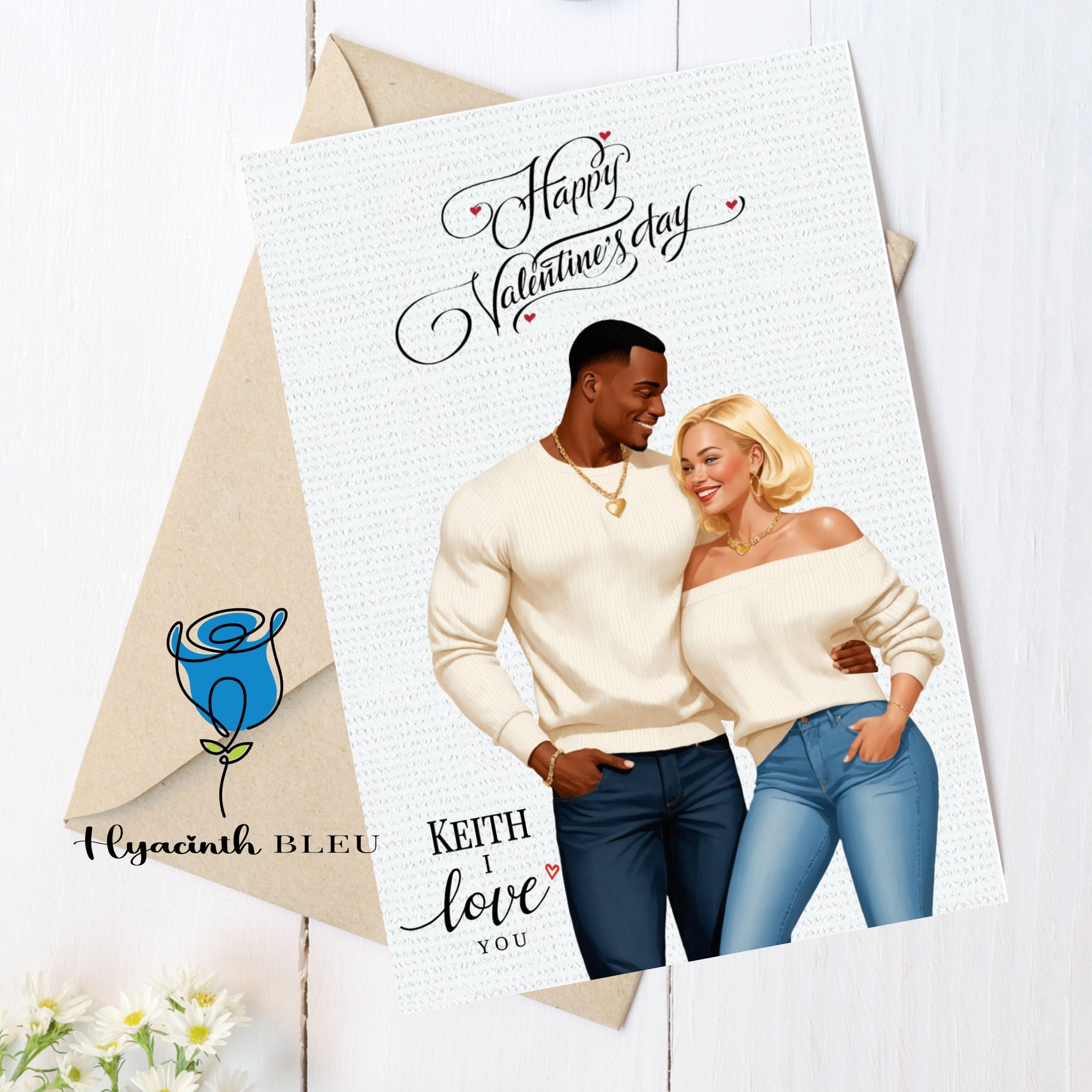 Interracial Couple Anniversary Card: Valentine's Day Card For Partner - image 3