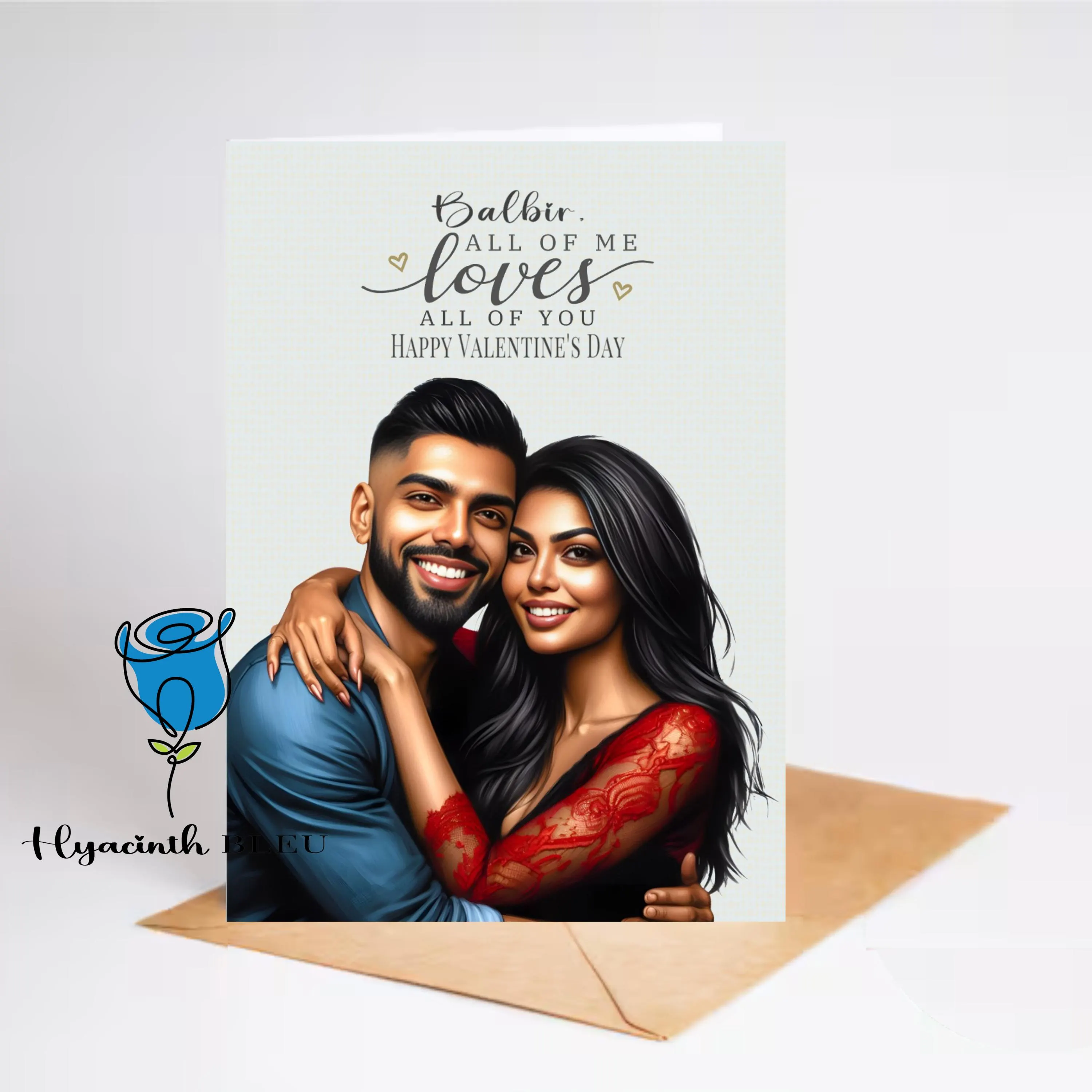 Asian Valentine's Day Card: Indian Anniversary Card for Desi Couple
