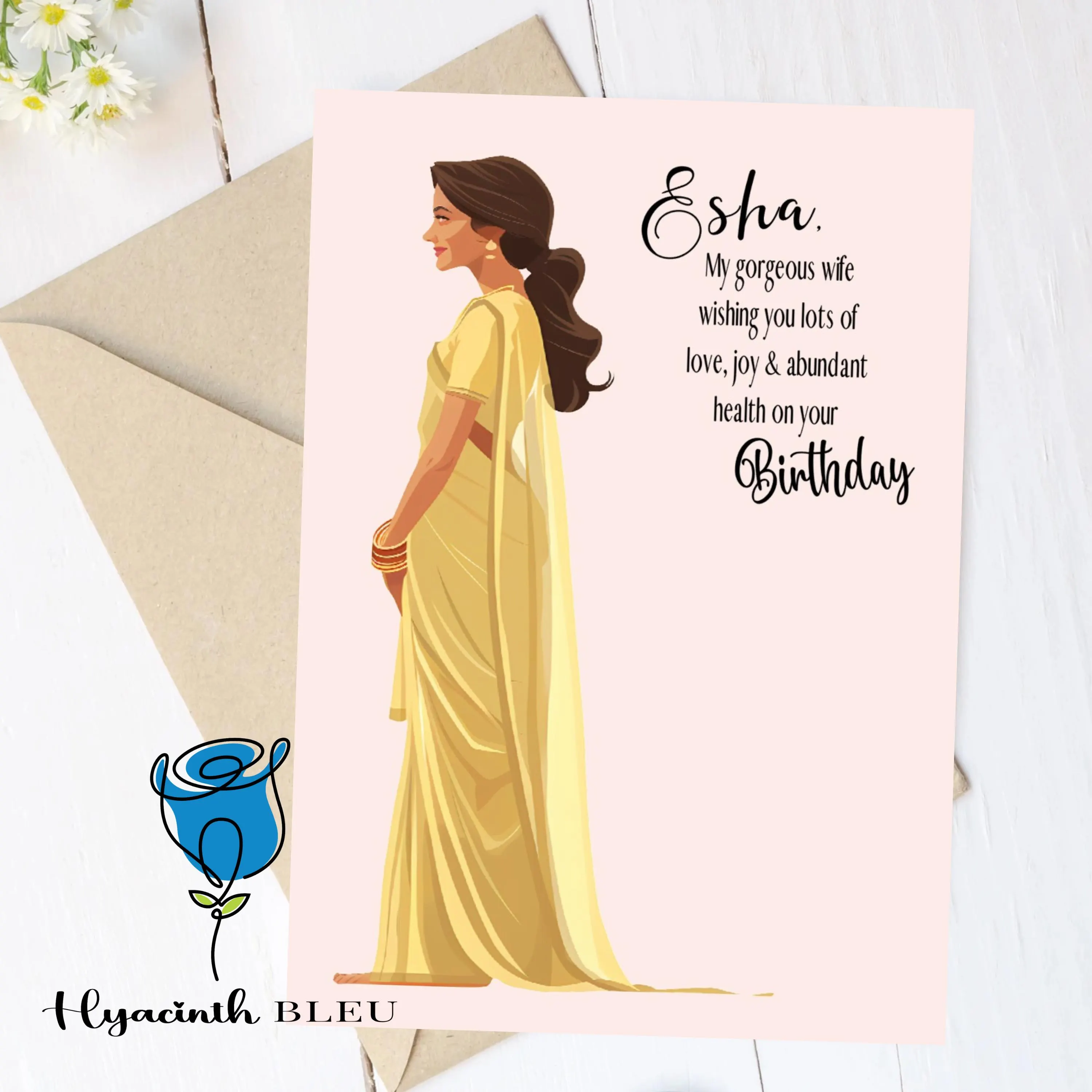 Indian Wife Birthday Card: Desi Greeting Card - image 3
