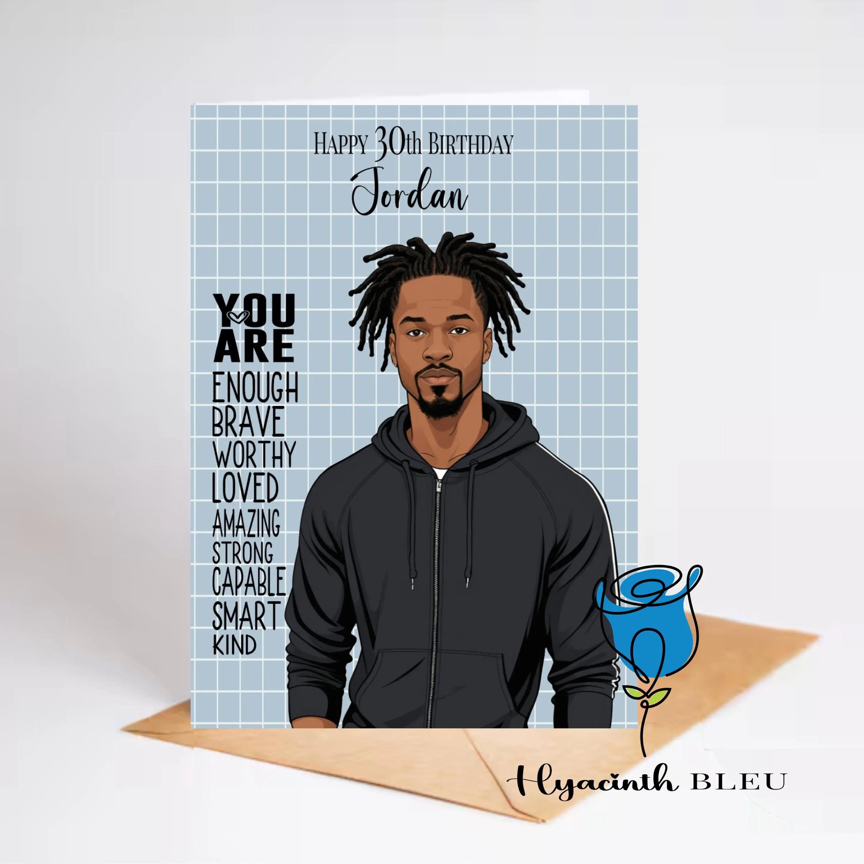 Affirmation Black Man Birthday Card: Son, Husband, Brother - image 3
