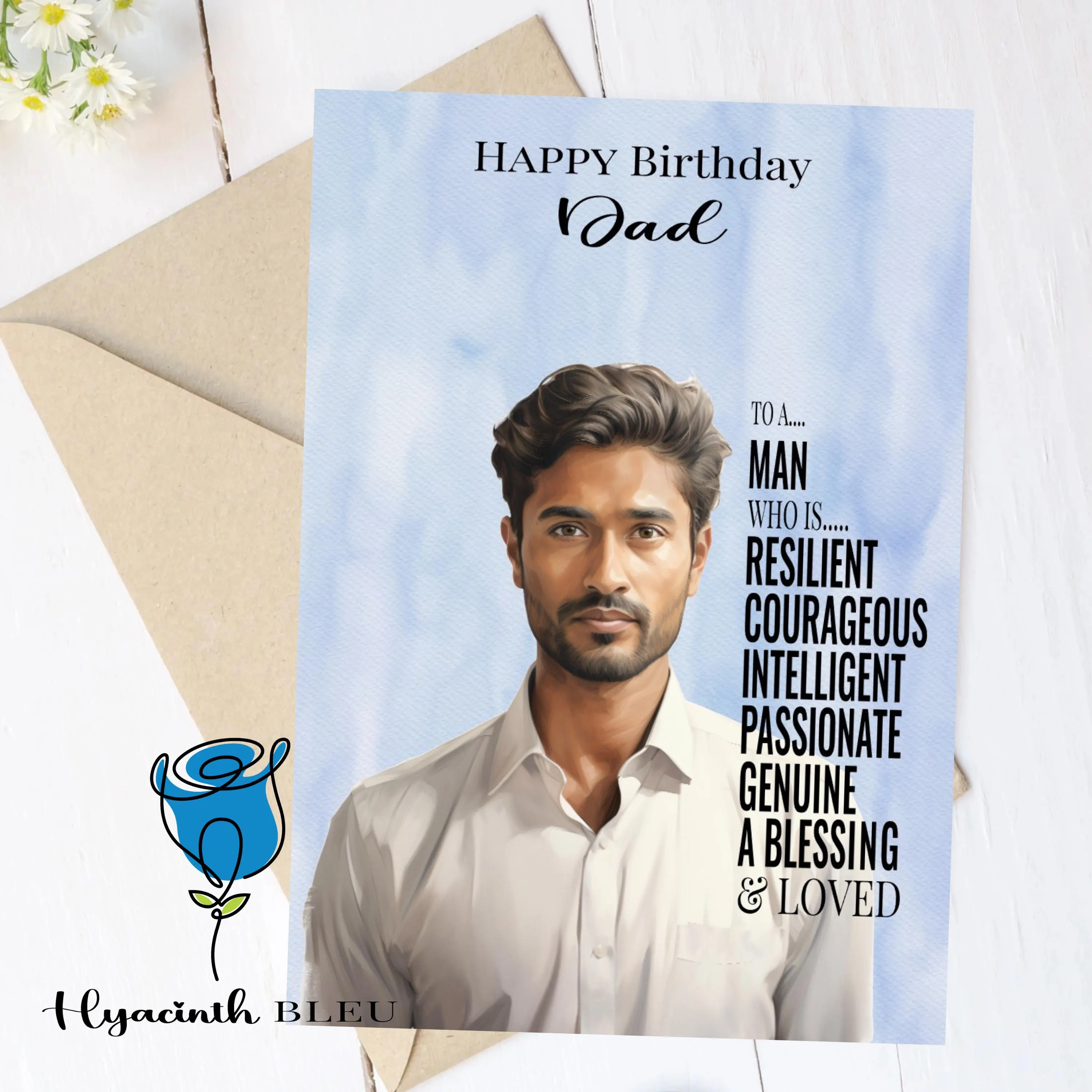 Indian Man Birthday Card: Desi Husband, Asian Card For Him - image 3