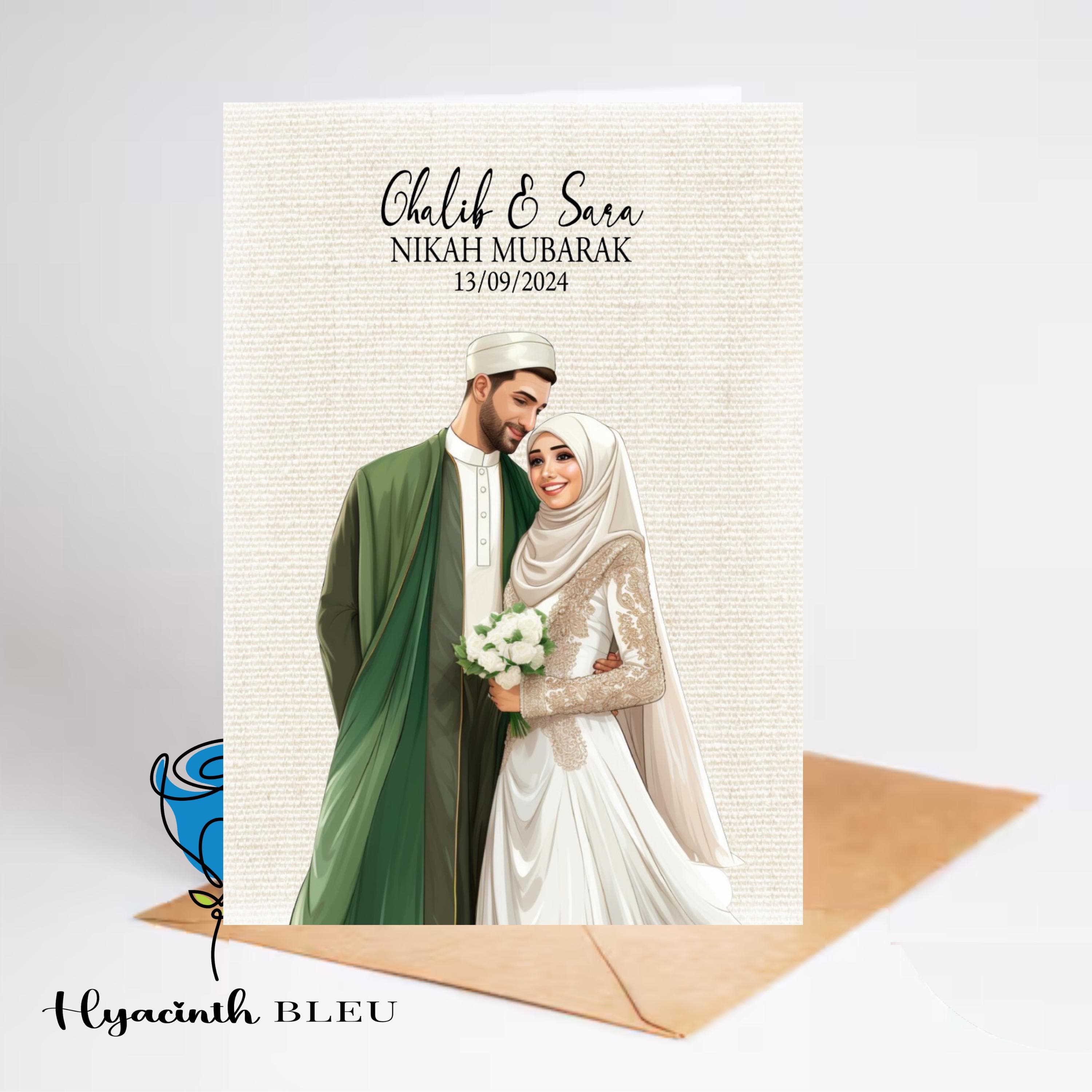 Muslim Wedding Card: Nikah Mubarak, Islamic Couple Gift