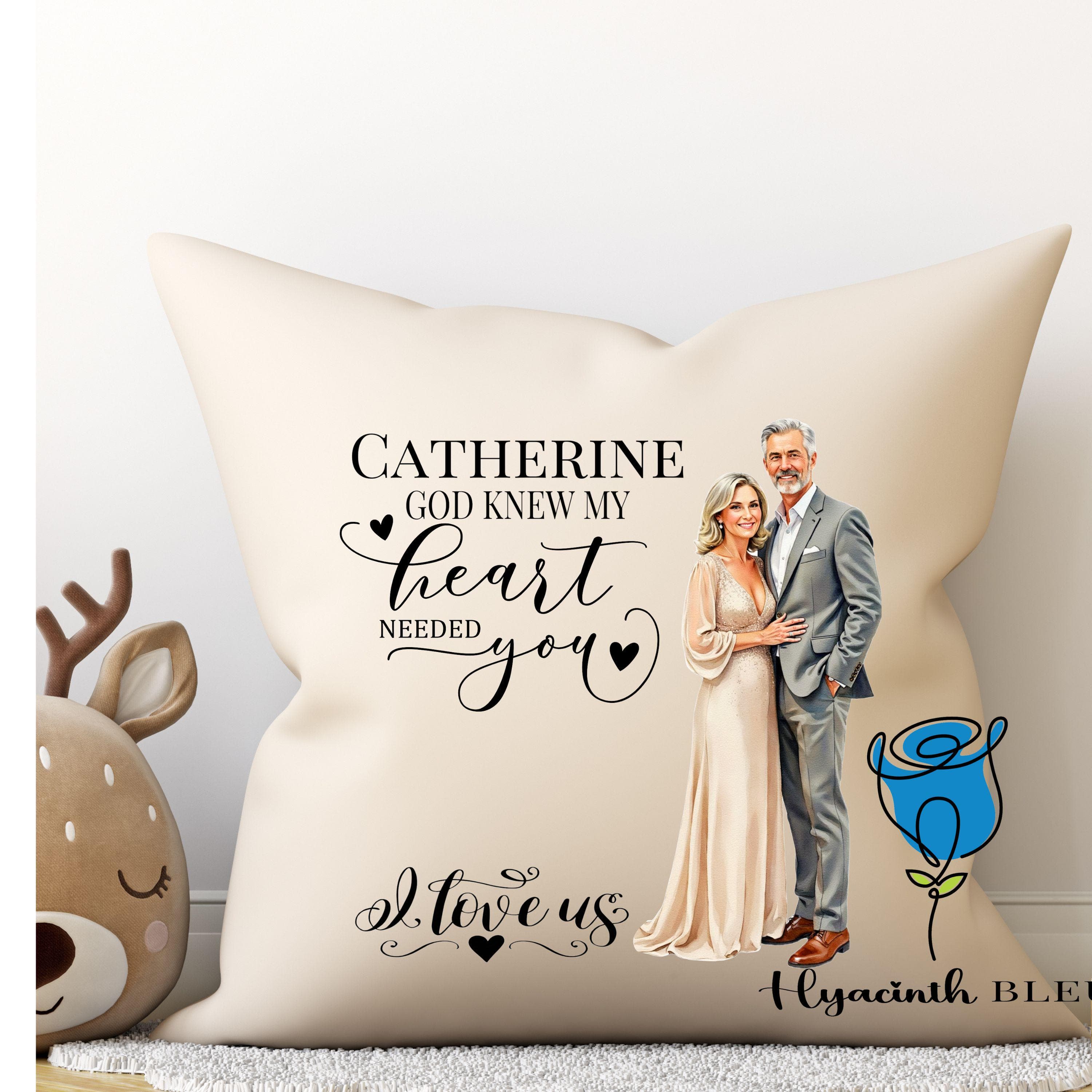 Romantic Personalised Couple Cushion, Spouse Partner Keepsake, Valentine Anniversary Present, Love Home Décor - image 5
