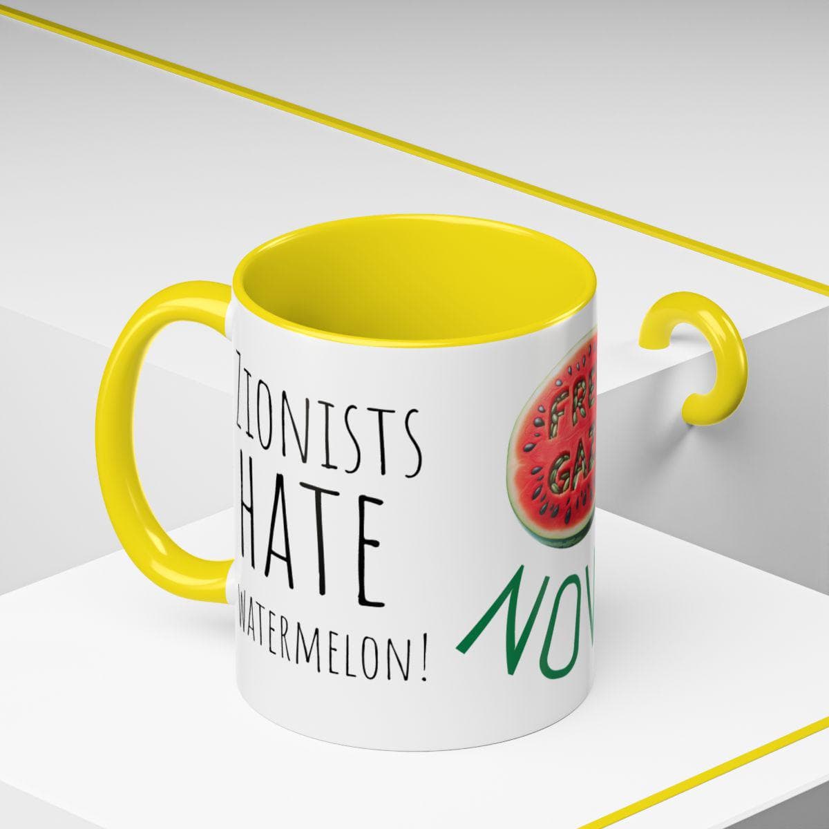Free Palestine Watermelon Accent Coffee Mug, Free Palestine Ceasefire Now, Arab Falasteen Islamic Watermelon Fruit ,11- 15oz Free Gaza Now - image 4