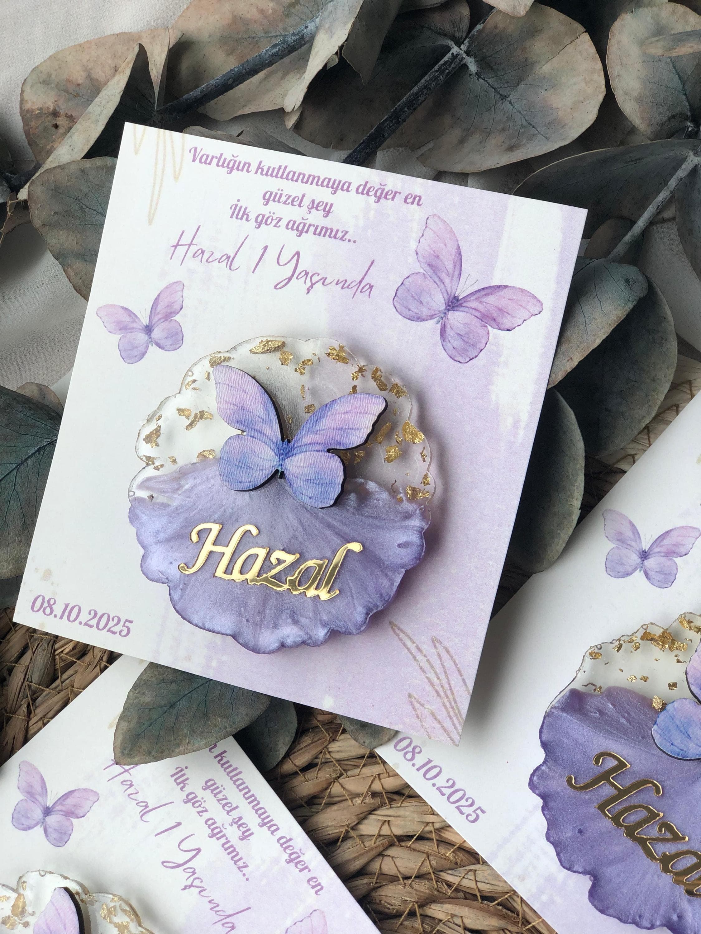 Lilac Butterfly Magnet Favors: Mis Quince/Sweet 16 Thank You Gift