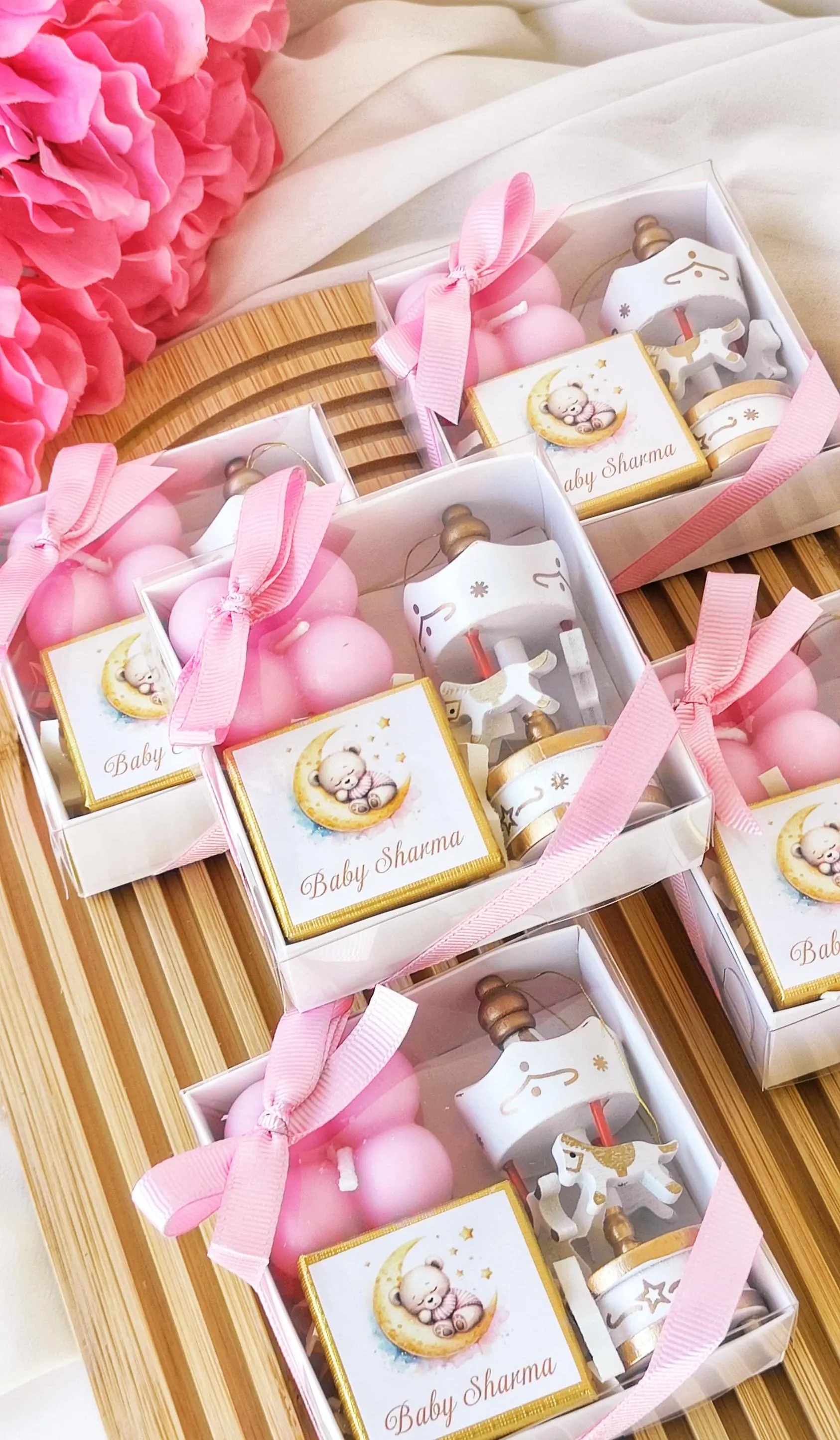 Personalized Carousel Baby Shower Favors: Candle & Chocolate - image 5