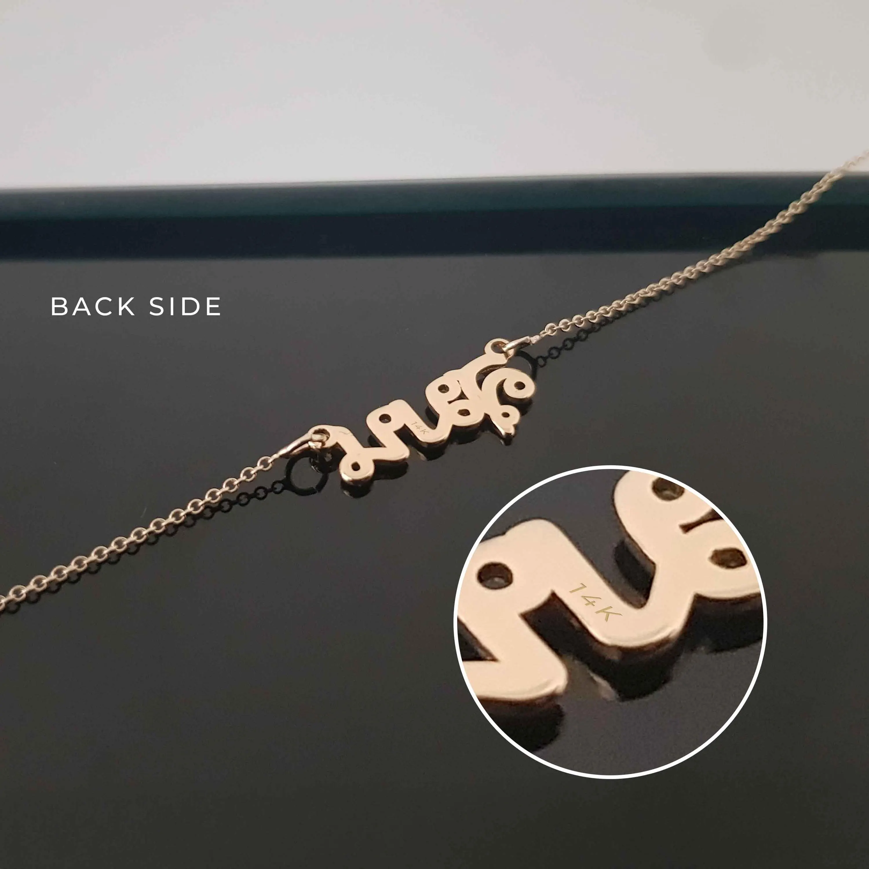 14k Solid Yellow Gold Thai Name Necklace, Gold Thai Name Necklace, 14k Gold Thai Name Necklace, Thai alphabet, Thai & Lao script Necklace - image 5