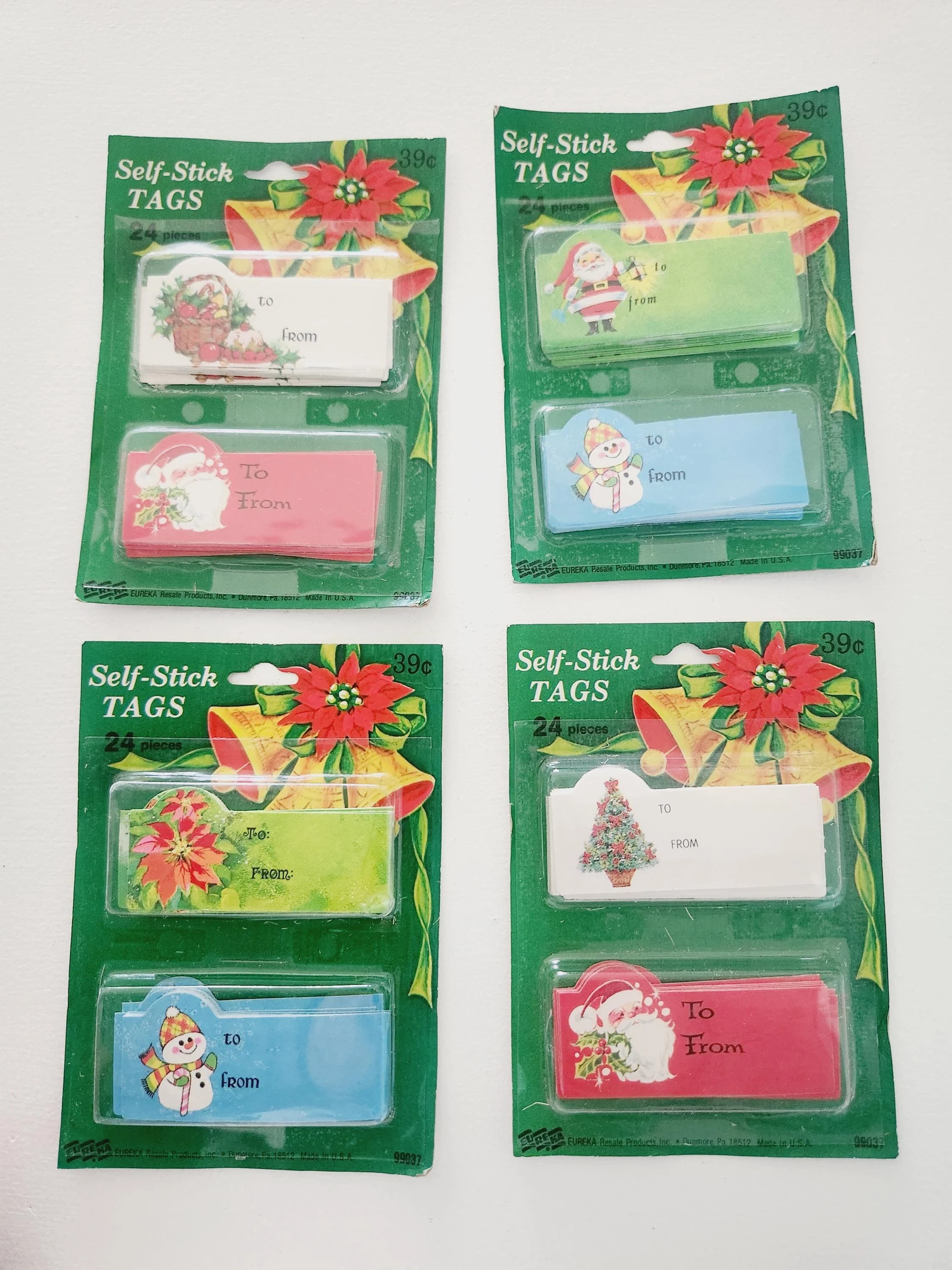 Vintage Christmas Gift Tags - 24 Self Stick Holiday Labels