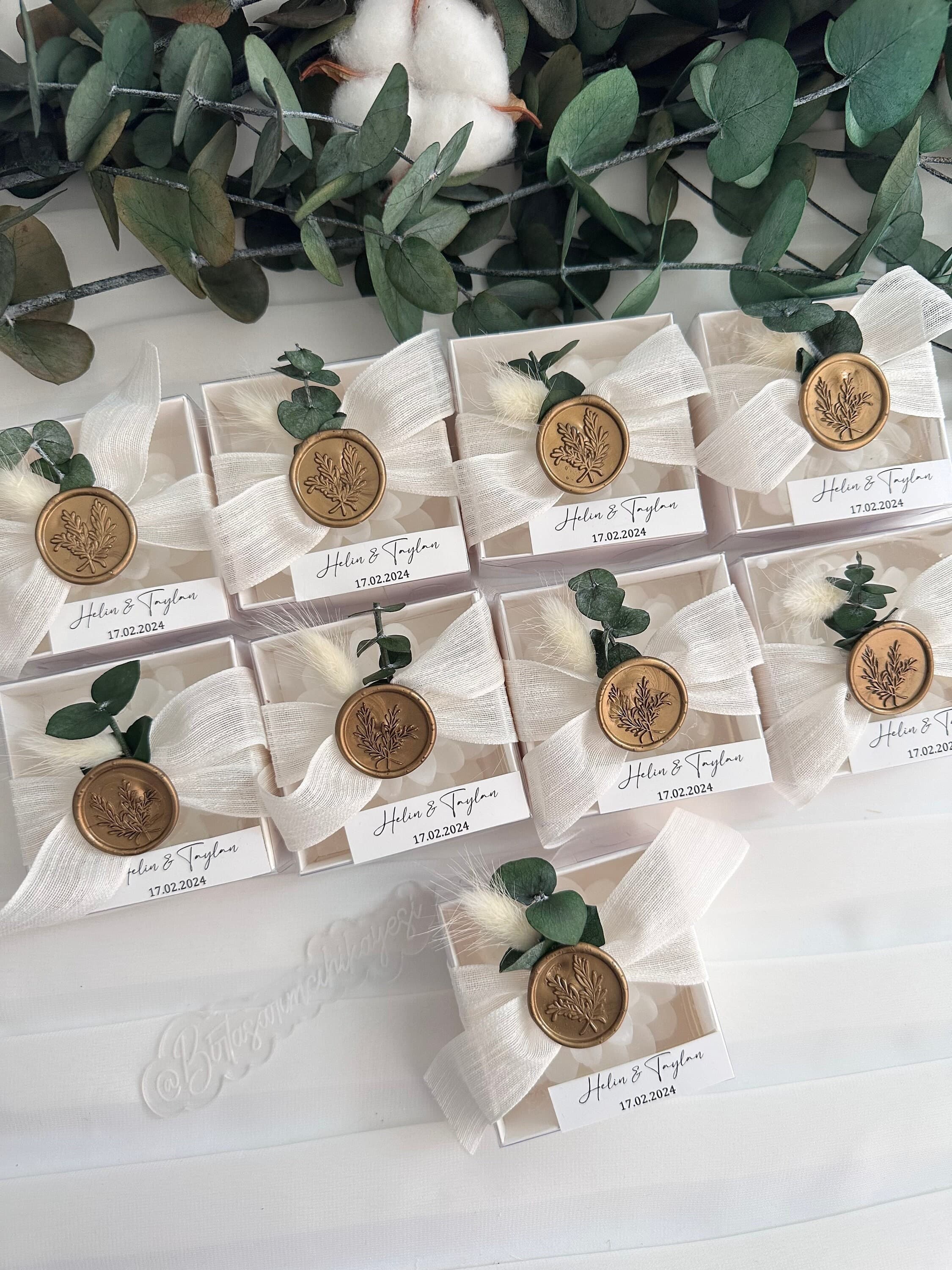 Heart-Shaped Wedding Favor Candle: Eucalyptus & Ribbon Box - image 3