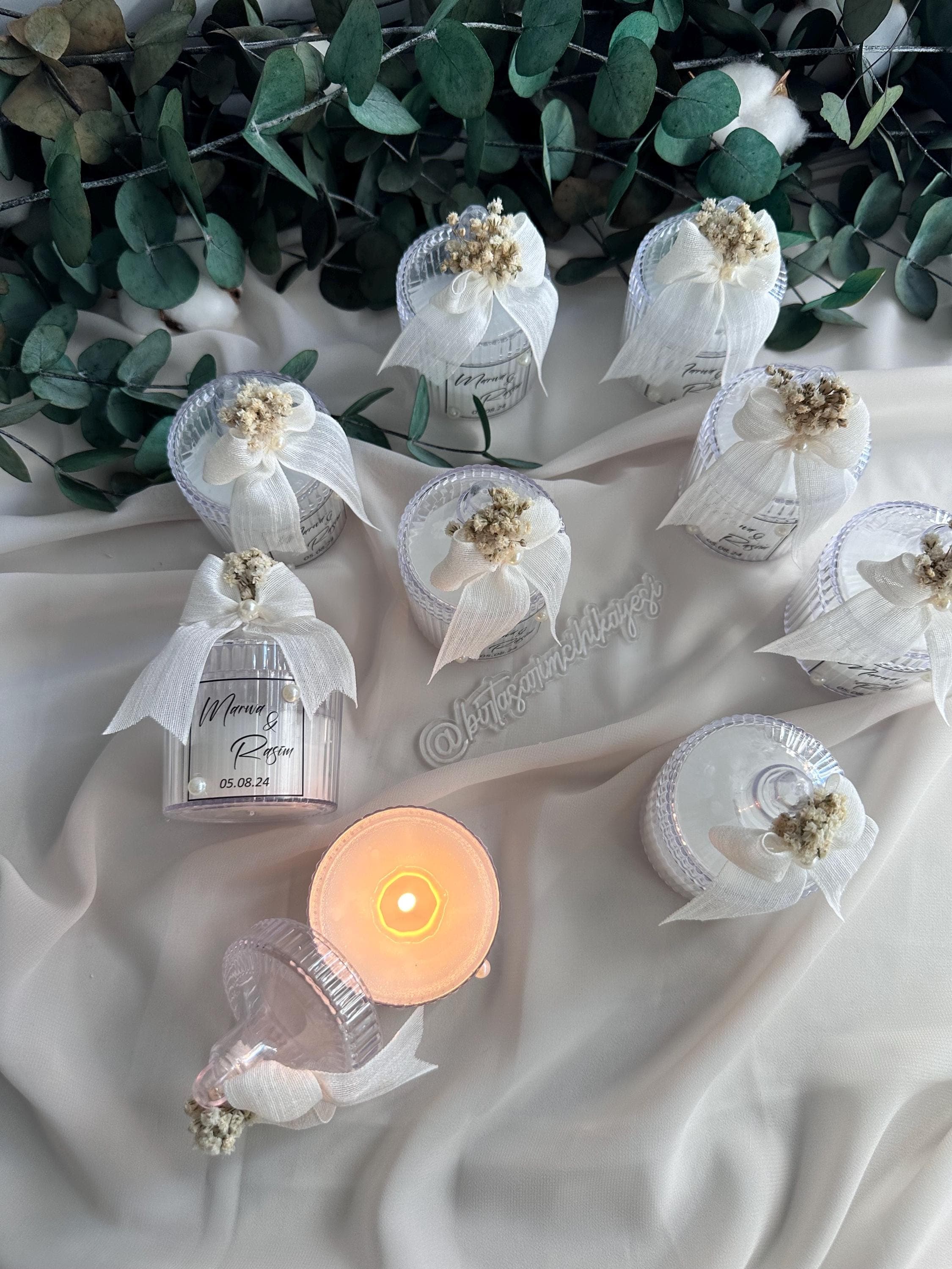 Personalized Wedding Candle: Floral Engagement Gift, Custom Favor - image 3
