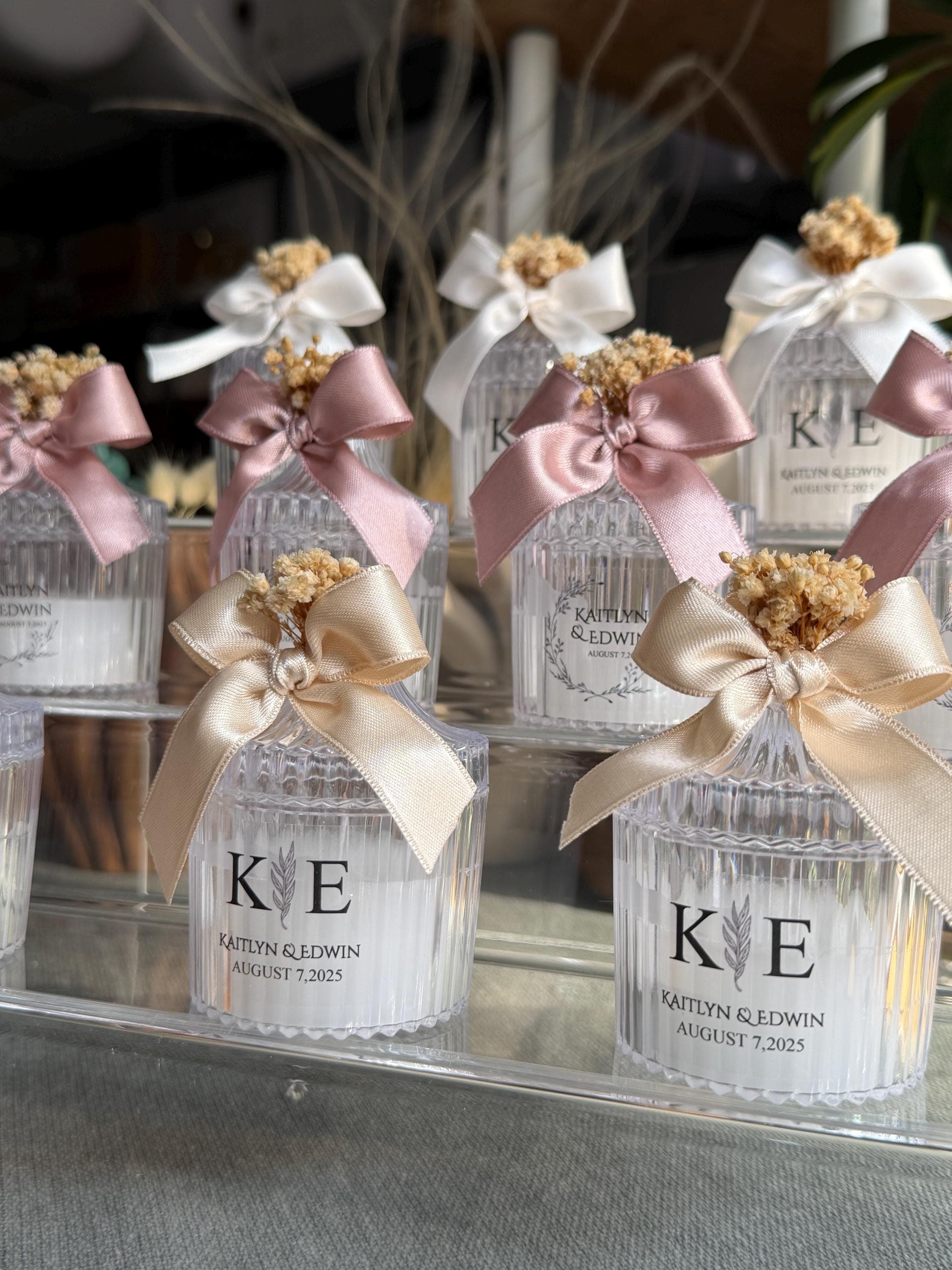 Personalized candles for weddings and engagement parties: Elegant Candle favors, Luxury Candle Gift - image 3