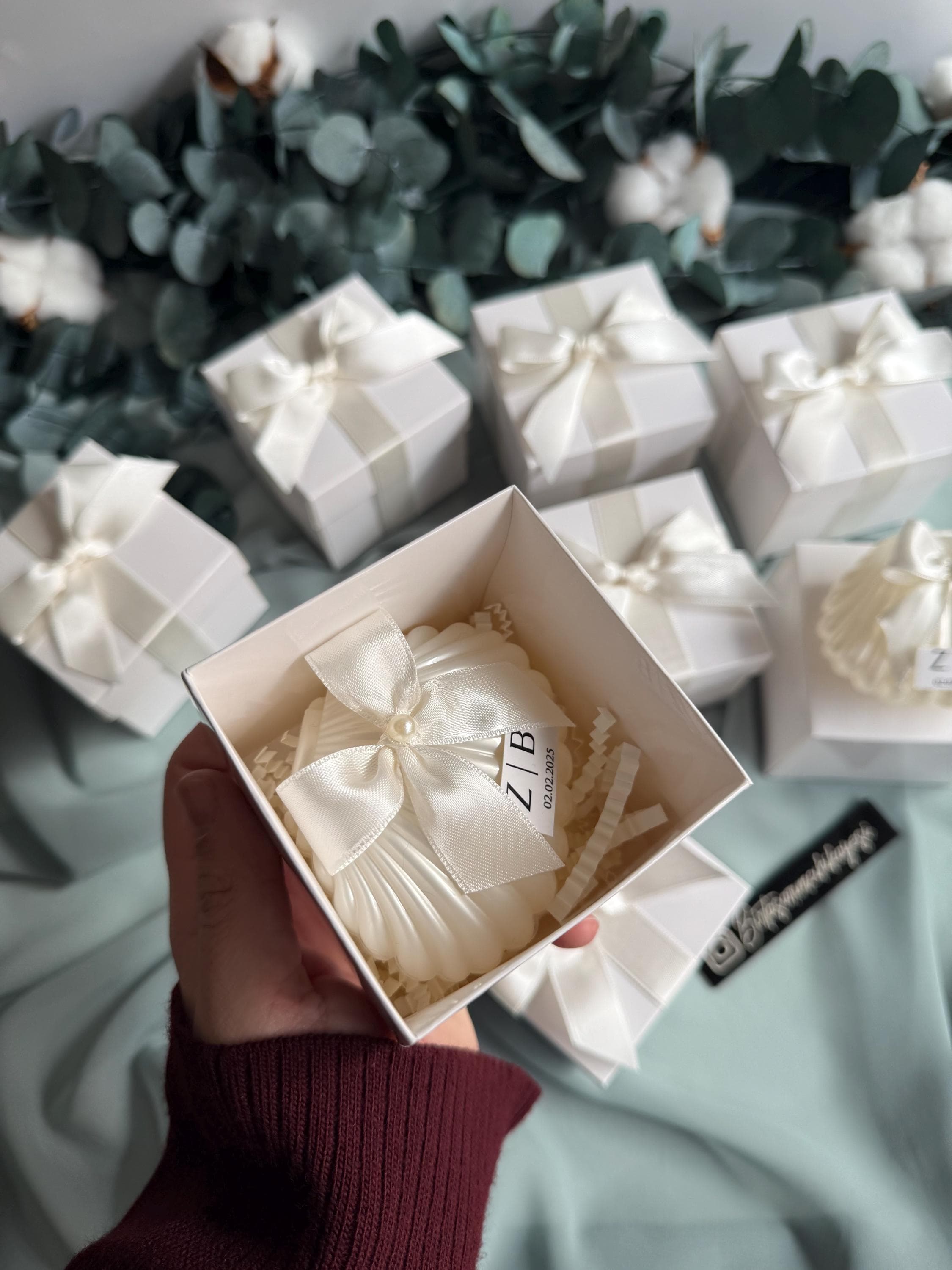 Pearl Oyster Shell Candle Favor, Handmade Wedding Gift - image 5
