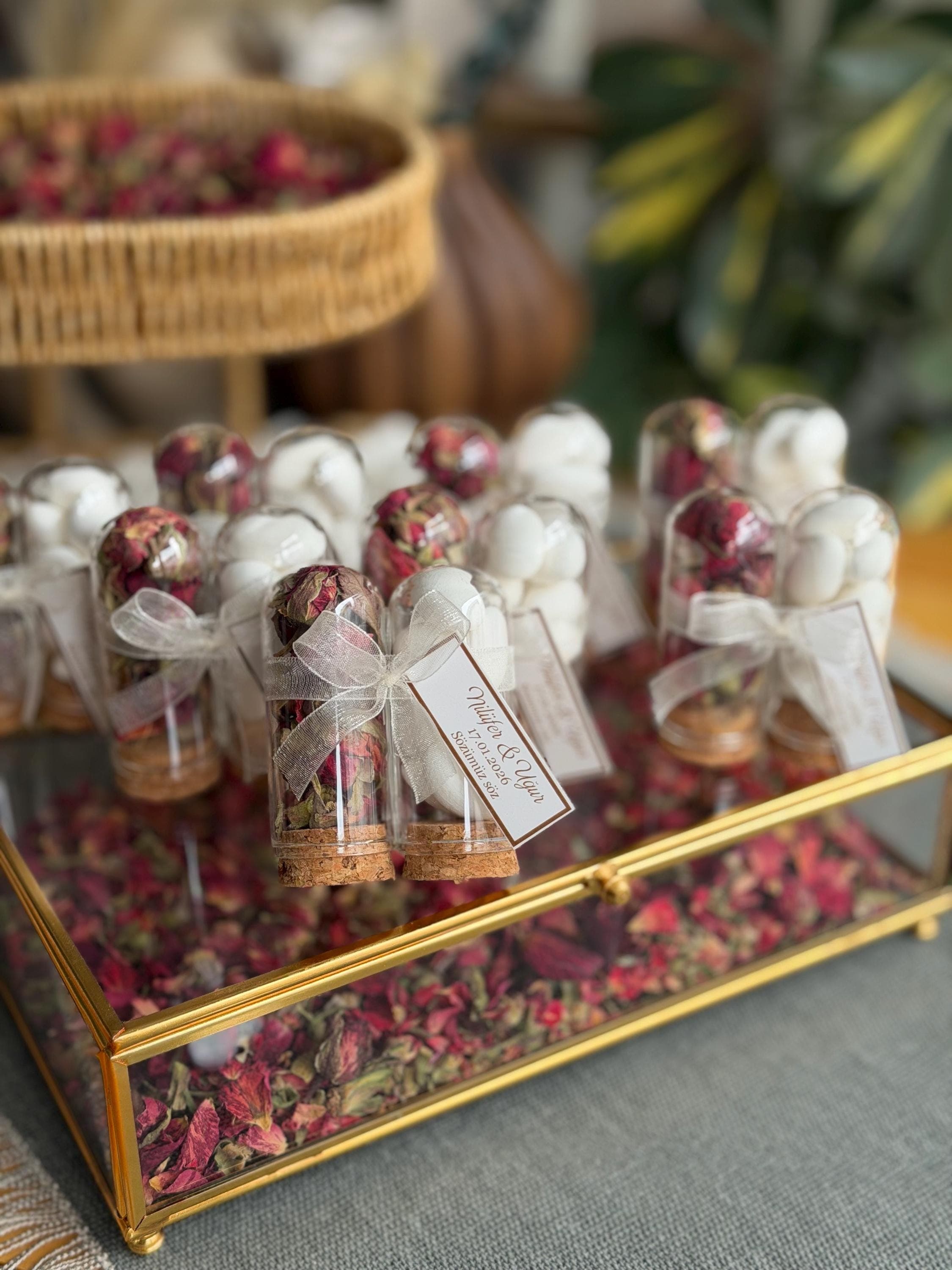 Wedding Gift Almond Candy and Rose Tea together; Engagement Candy Favors, Save the Date Gifts - image 3