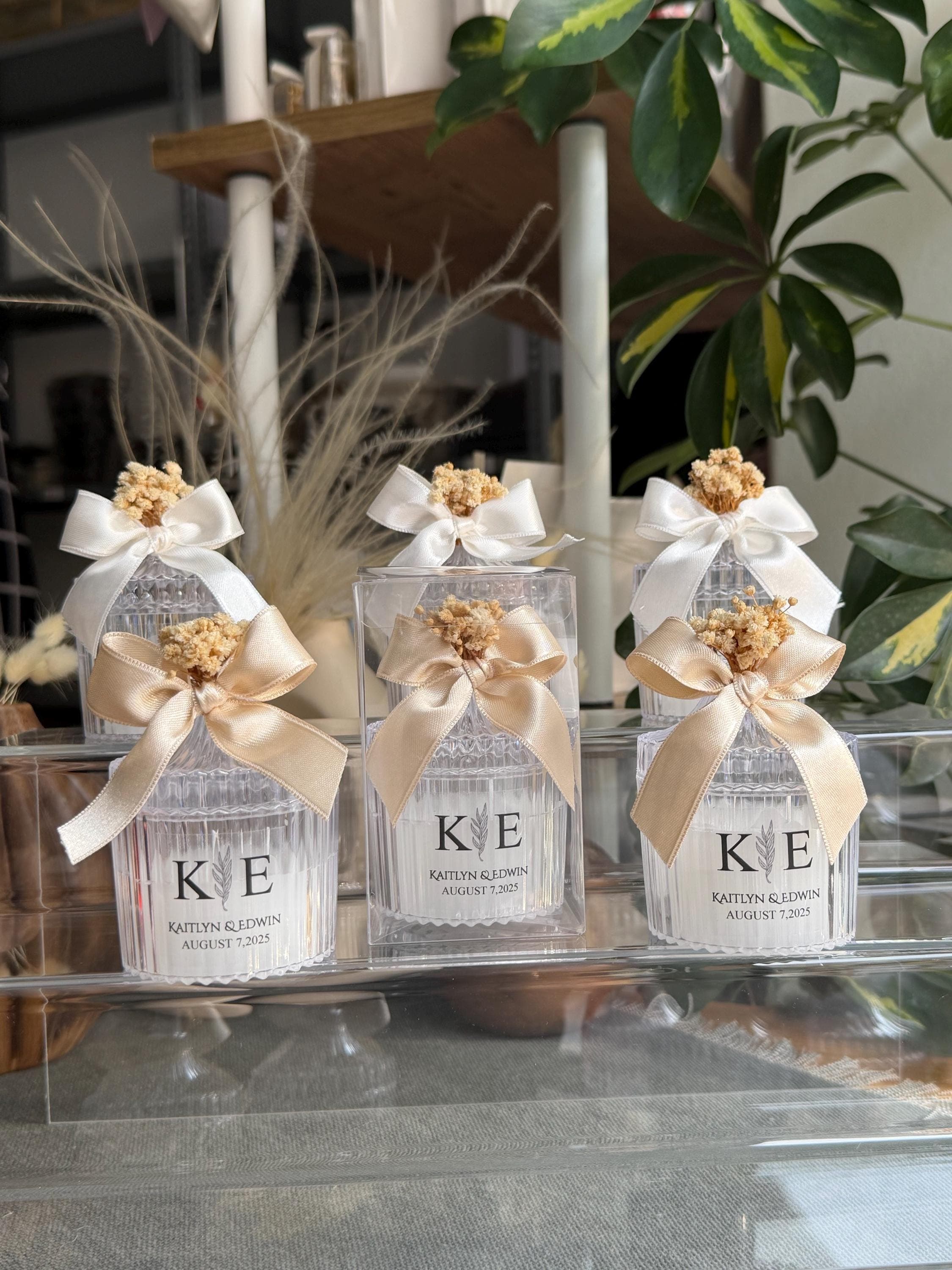Personalized wedding Candle Favors:  Luxury Candle favor, Bridal Shower Gift, Save the Date - image 3
