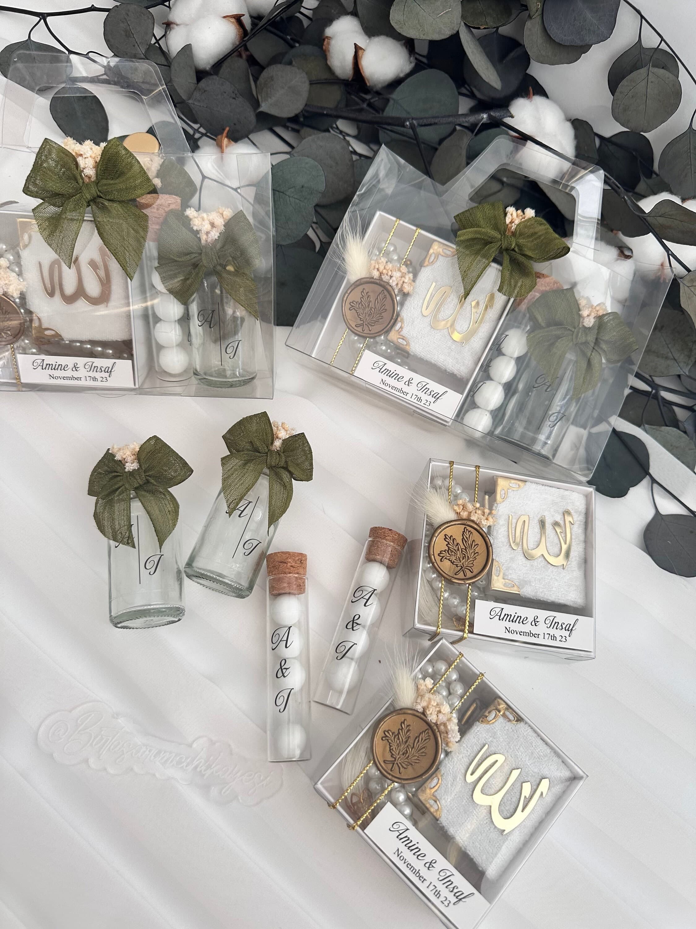 Islamic Wedding Favor Set: Mini Quran, Cologne, Candy, Gift Bag - image 3