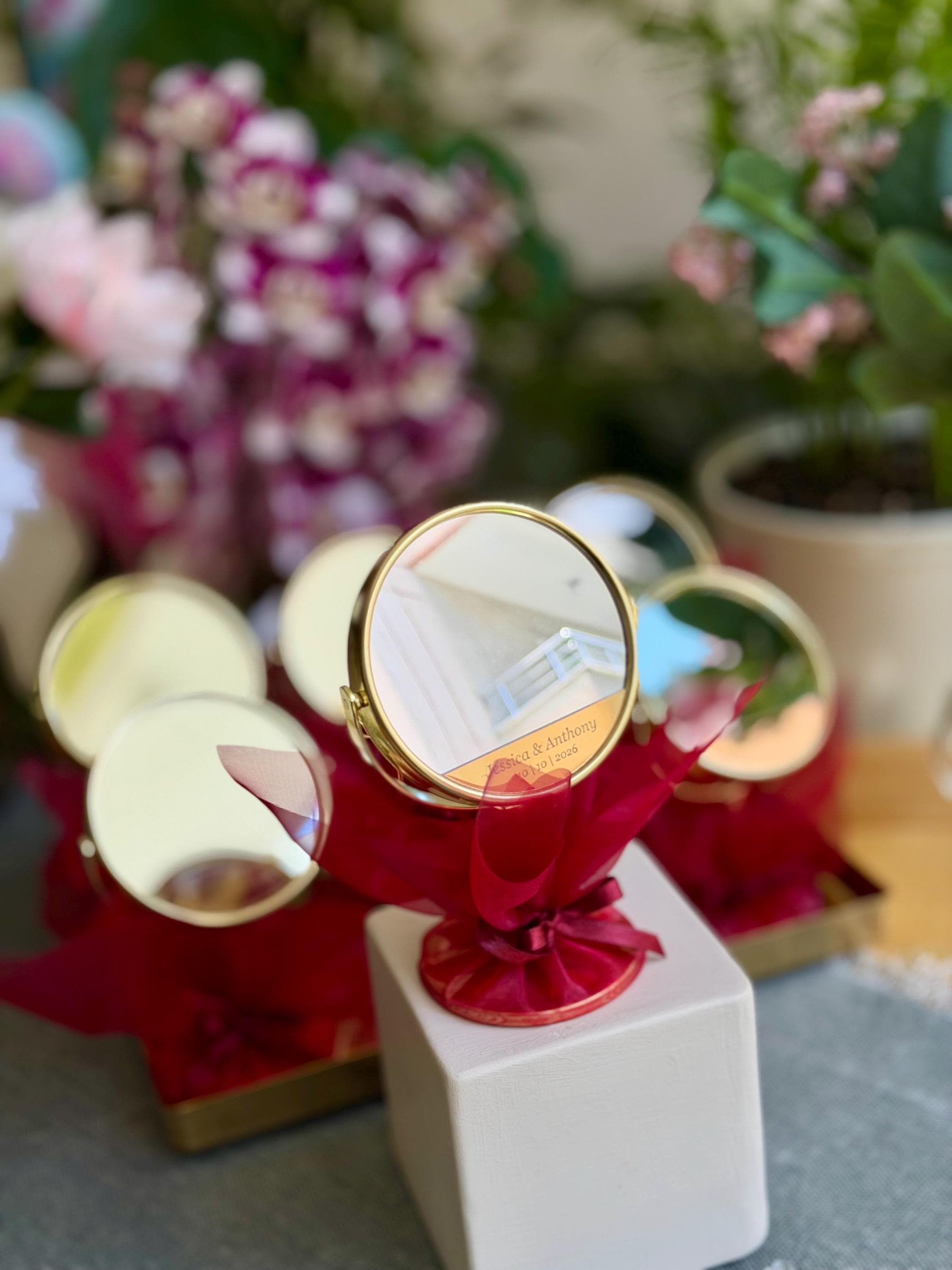 Personalized bridal shower favor mirror, Beach wedding favors, Bridesmaid mirror - image 3