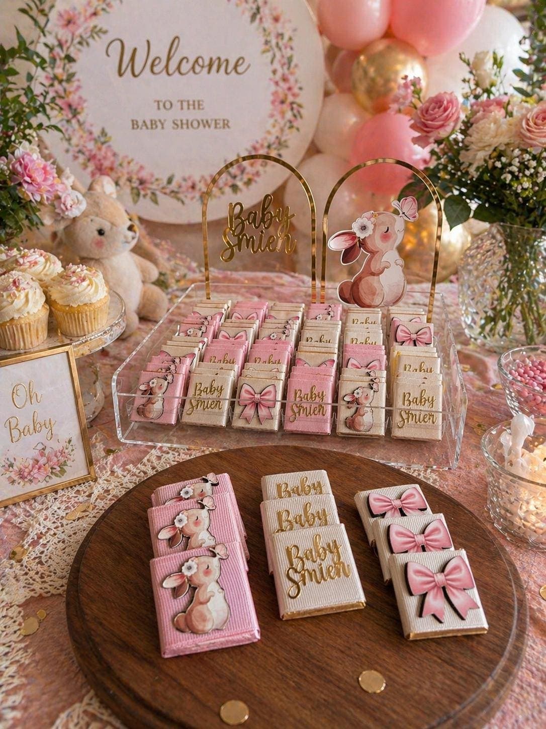 Personalized baby girl chocolates; Welcome baby party favors - image 3