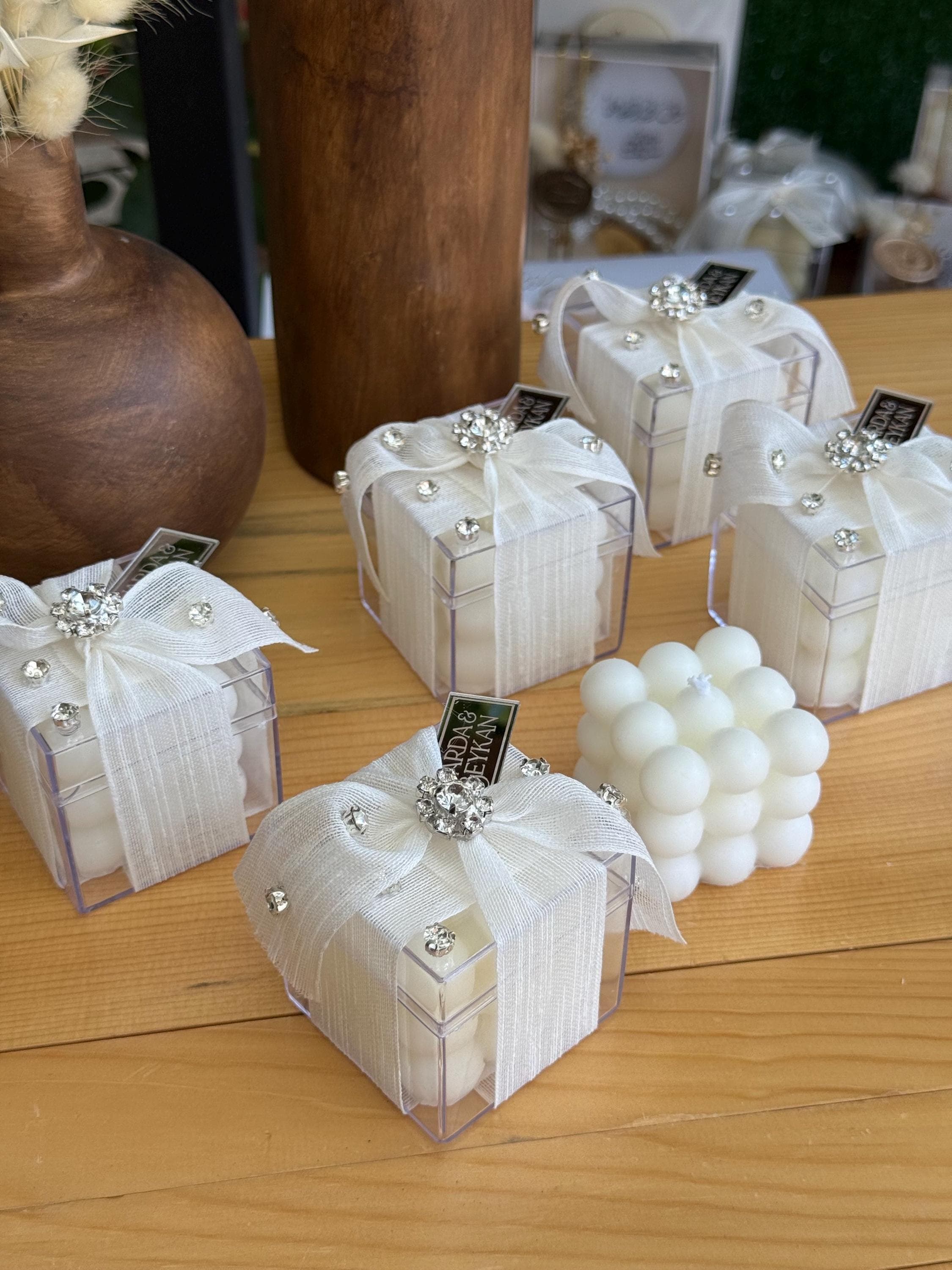 Personalized Bubble Candle Favors: Elegant Wedding, Bridal Shower Favors - image 4