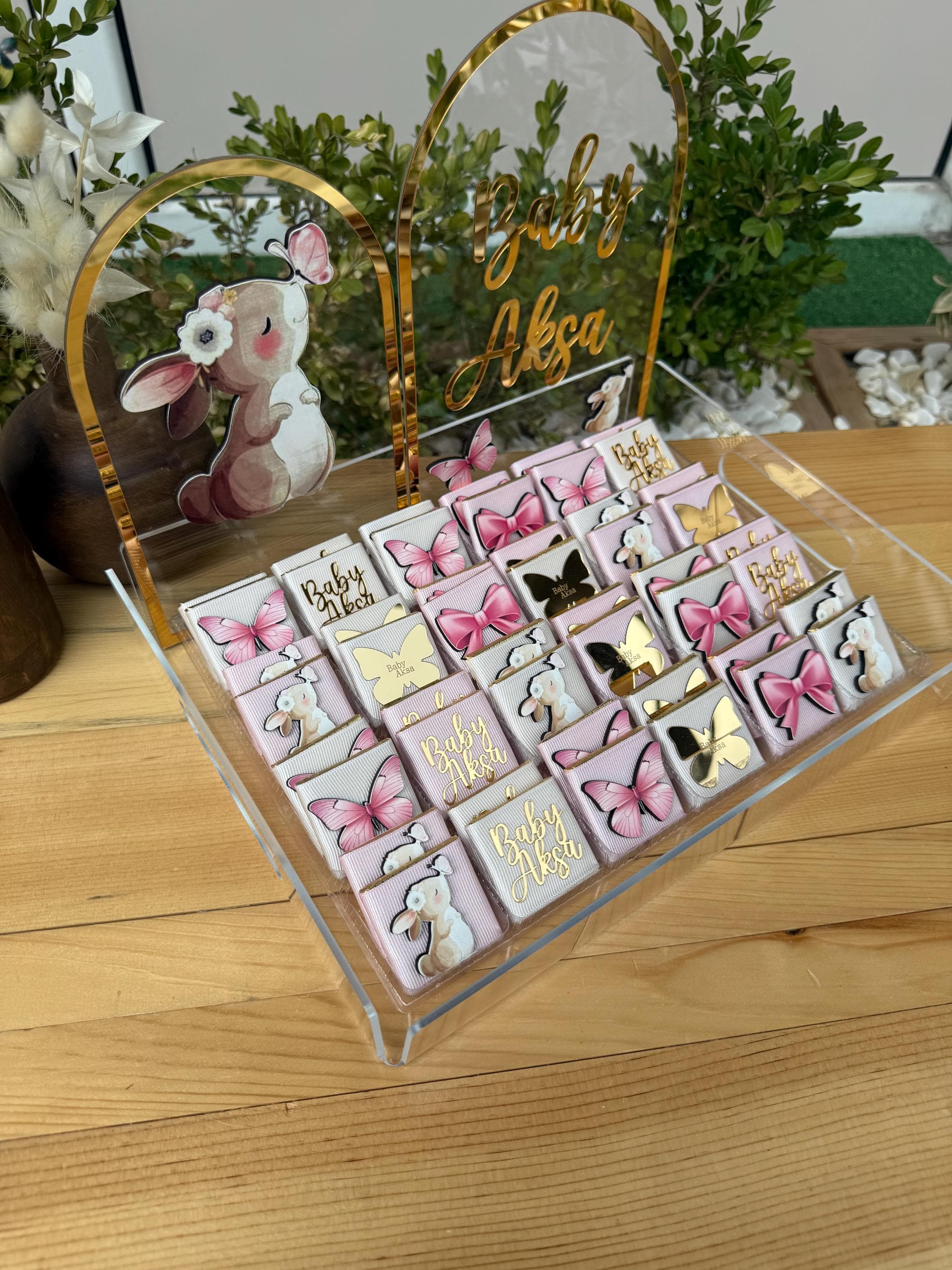 Personalized Baby Girl Chocolate Favors: Baptism & Shower Gifts
