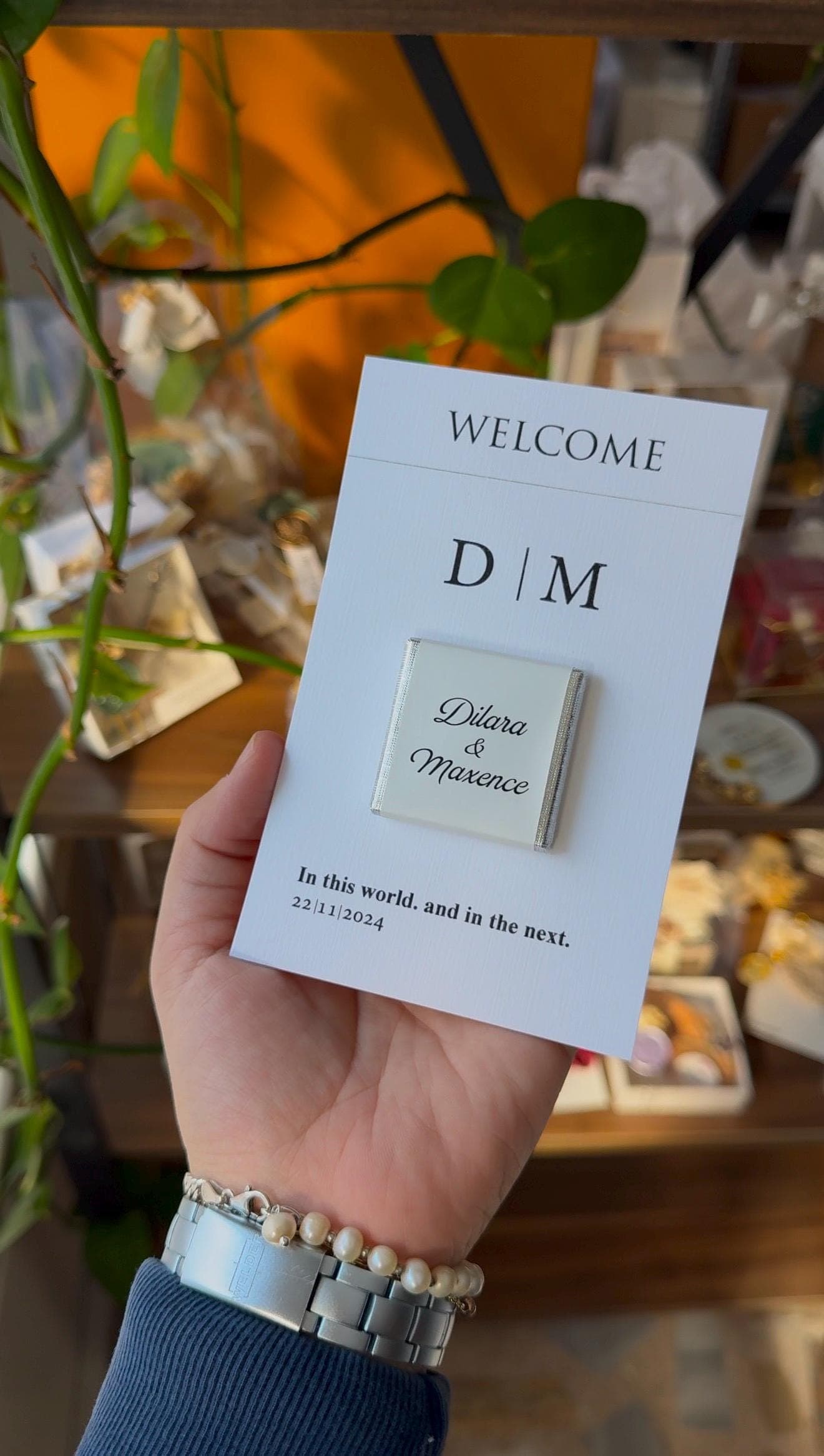 Personalized Madlen Chocolate Favors: Gold Mirror Wedding Gifts, 40 Pieces
