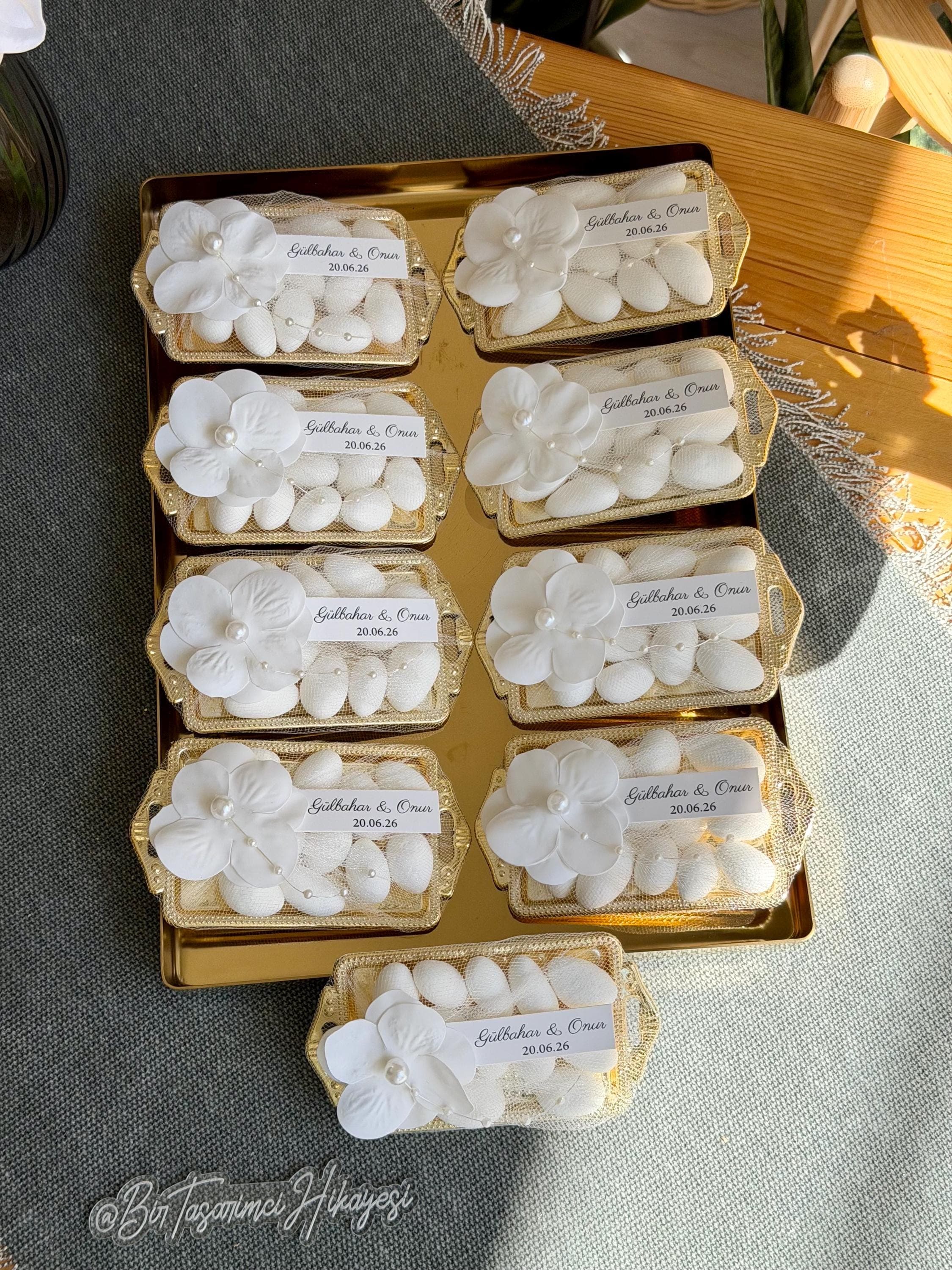 Personalized Wedding Favor Tray: Chocolate Almond Candy, Custom Favors - image 4