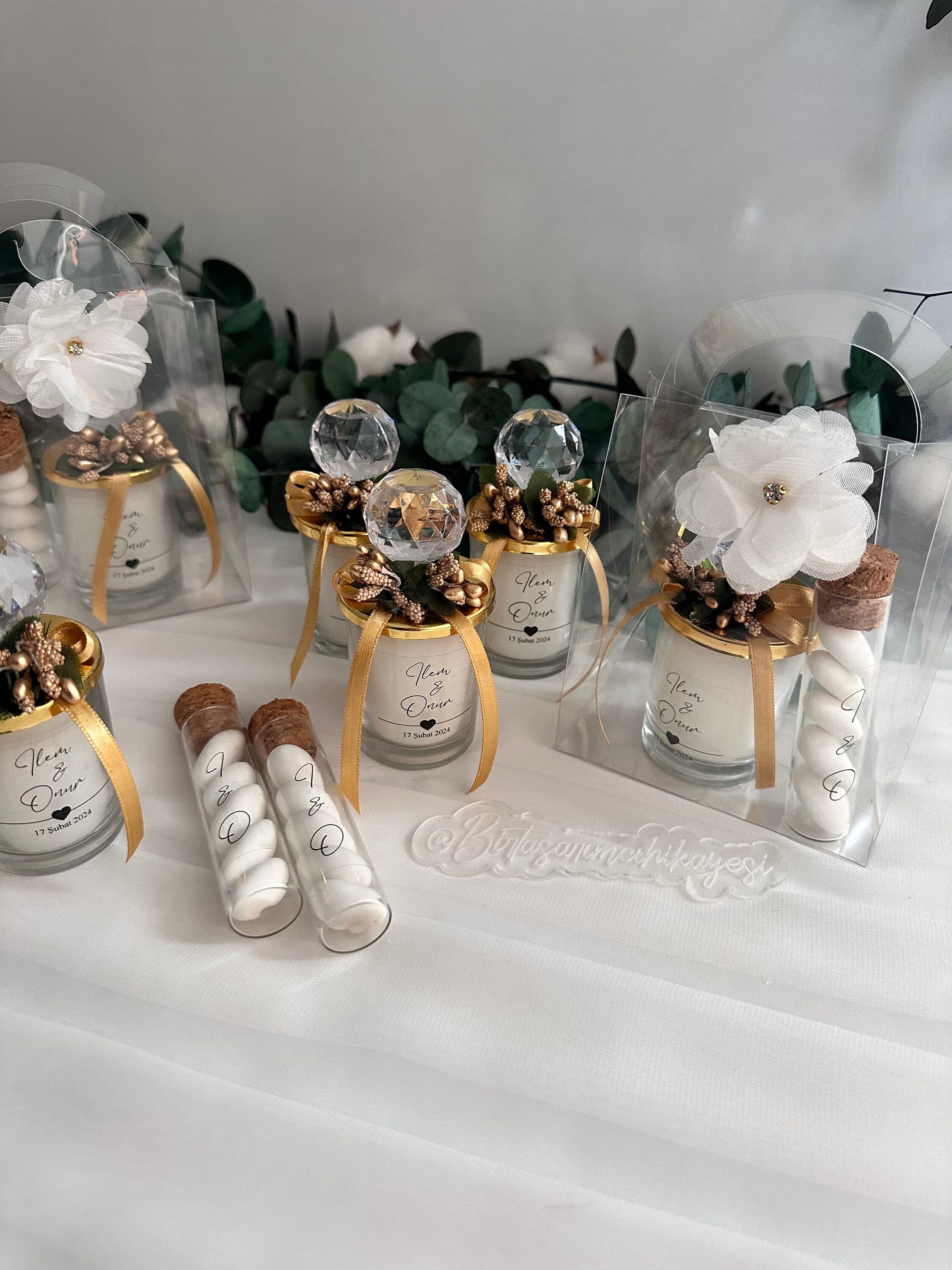 Crystal Candle & Candy Wedding Favor Set - image 4