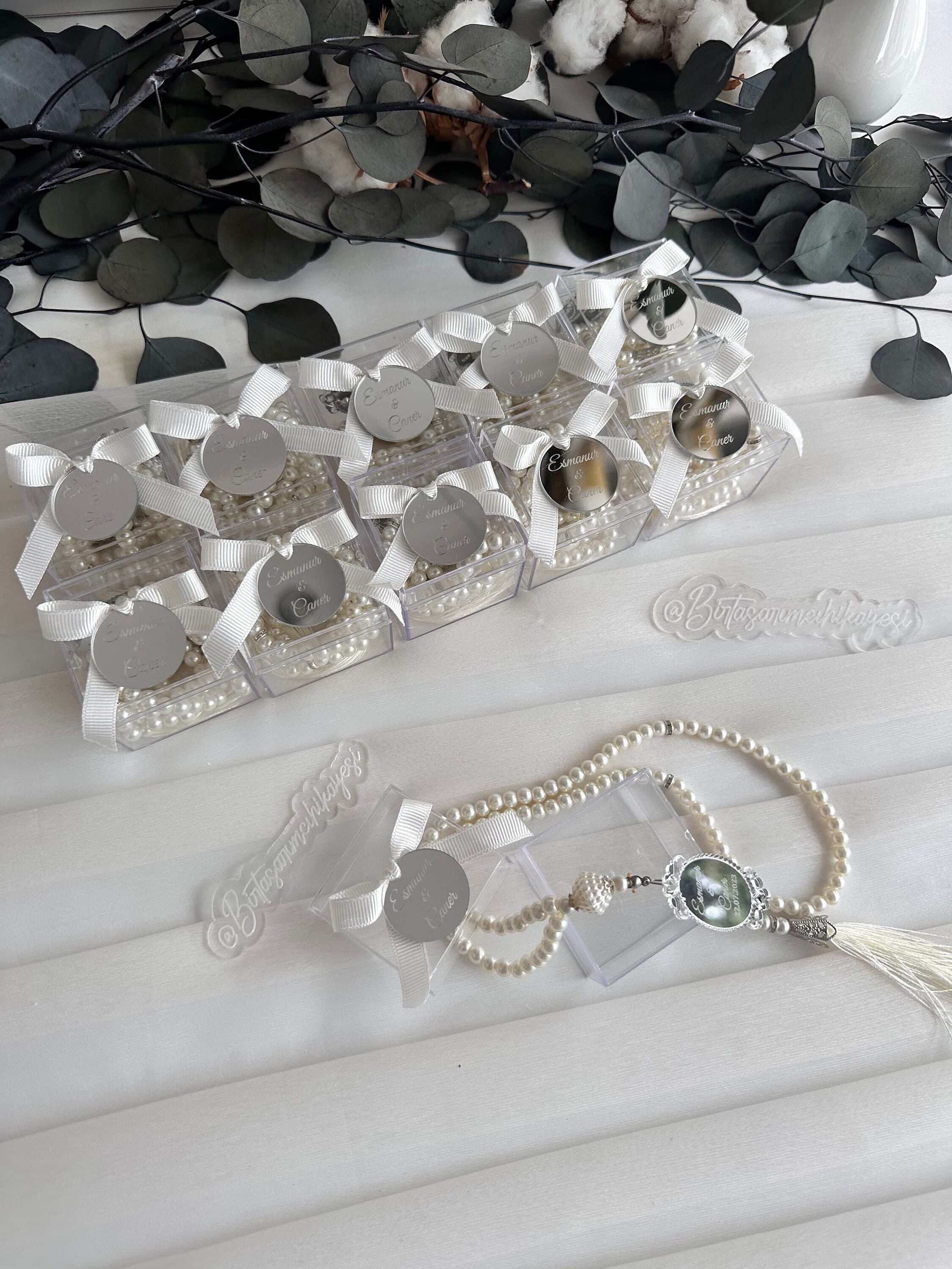 Pearl Tasbih: Islamic Wedding Favor with Personalized Plexiglass - image 3