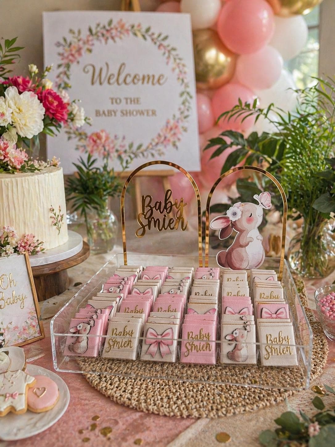 Personalized baby girl chocolates; Welcome baby party favors - image 4