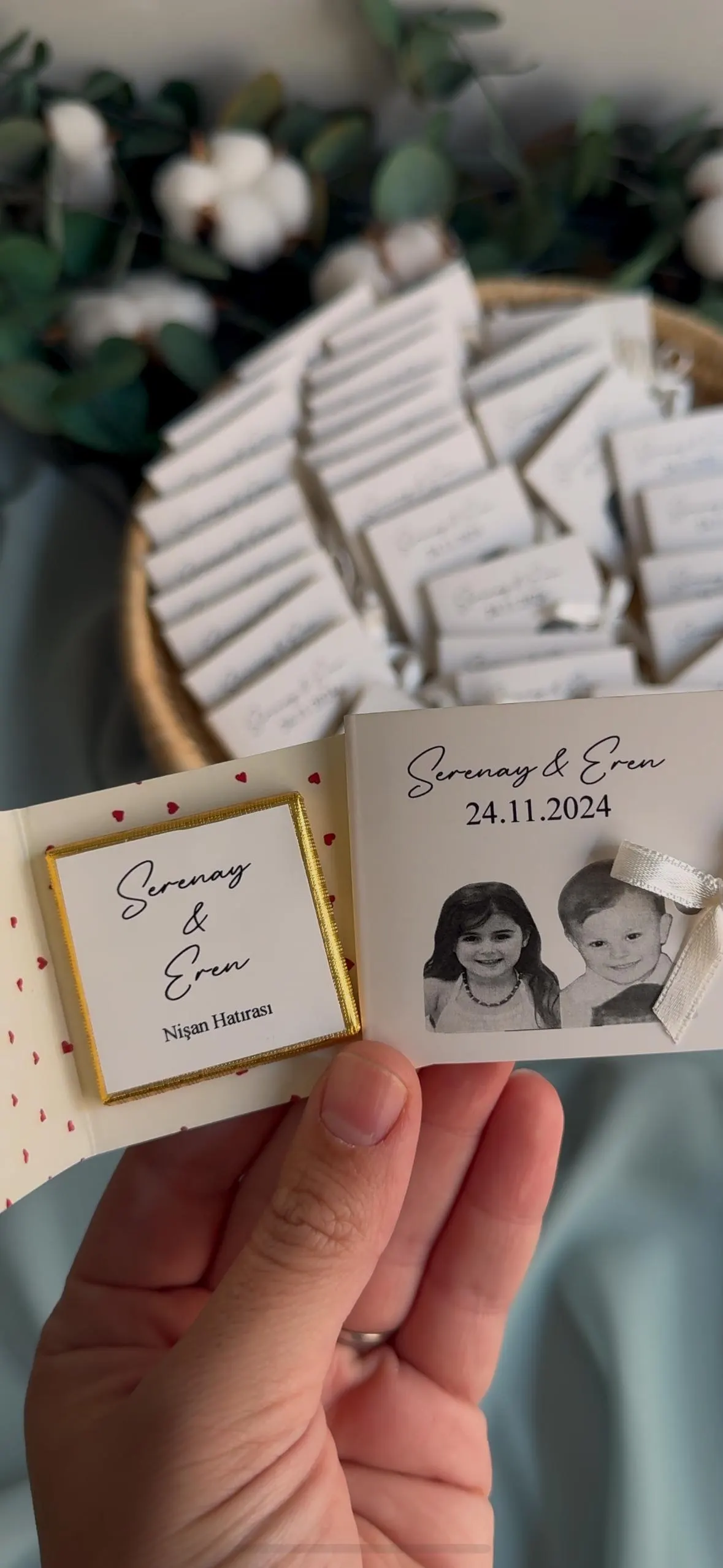 Personalized Engagement Chocolate Favors: Childhood Photo Card - image 5
