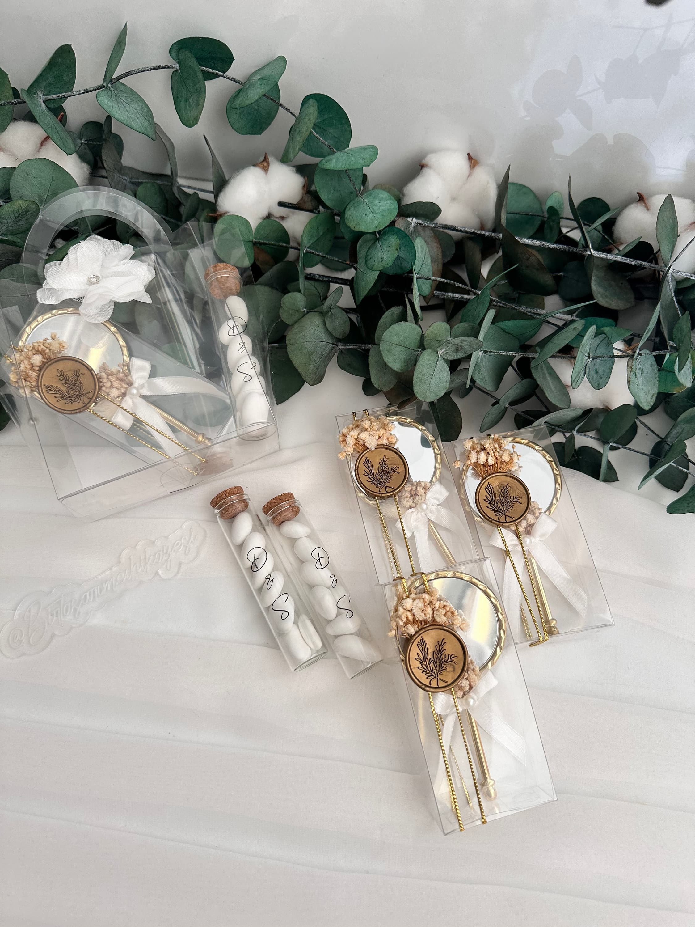 Personalized Mirror & Almond Candy Wedding Favor: Bulk Bridal Gift - image 3
