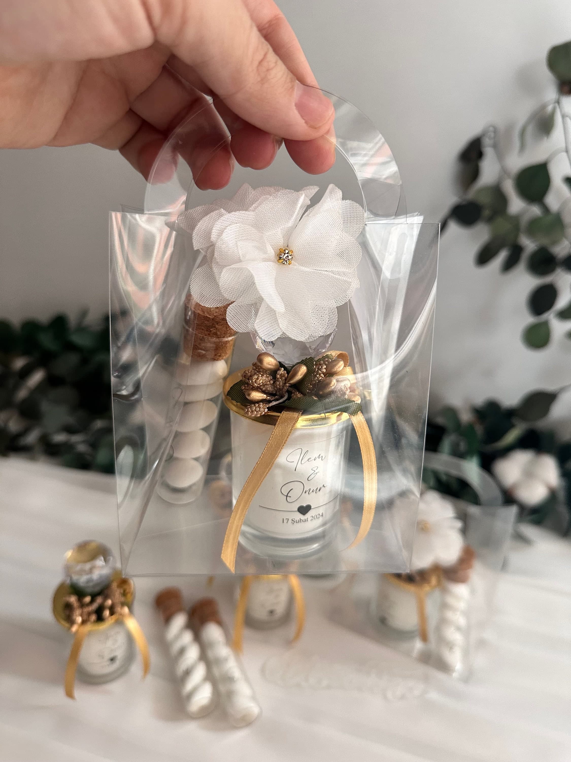 Crystal Candle & Candy Wedding Favor Set - image 3