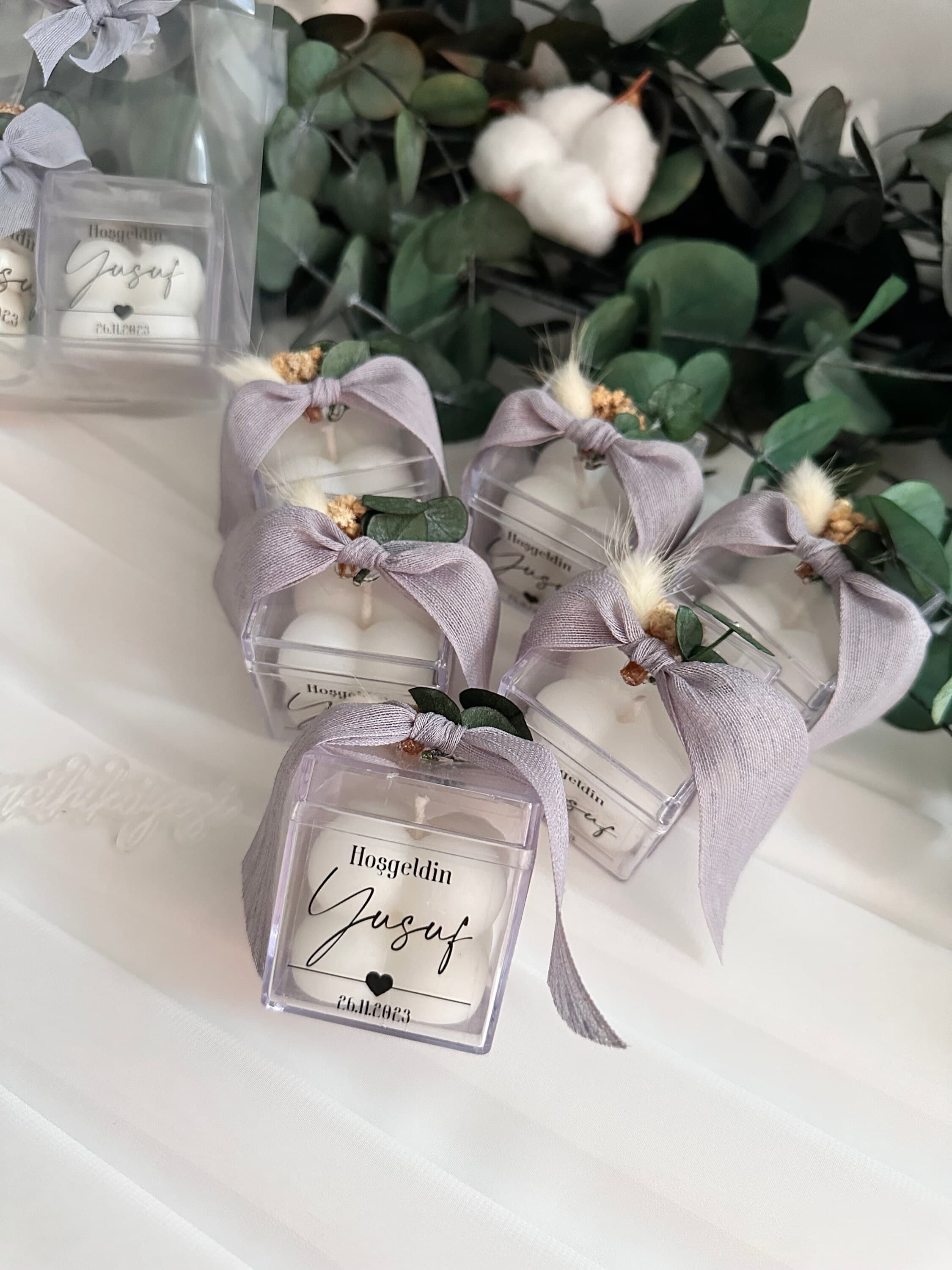 Personalized Wedding Favor: Bubble Candle & Candy Gift Bag - image 4