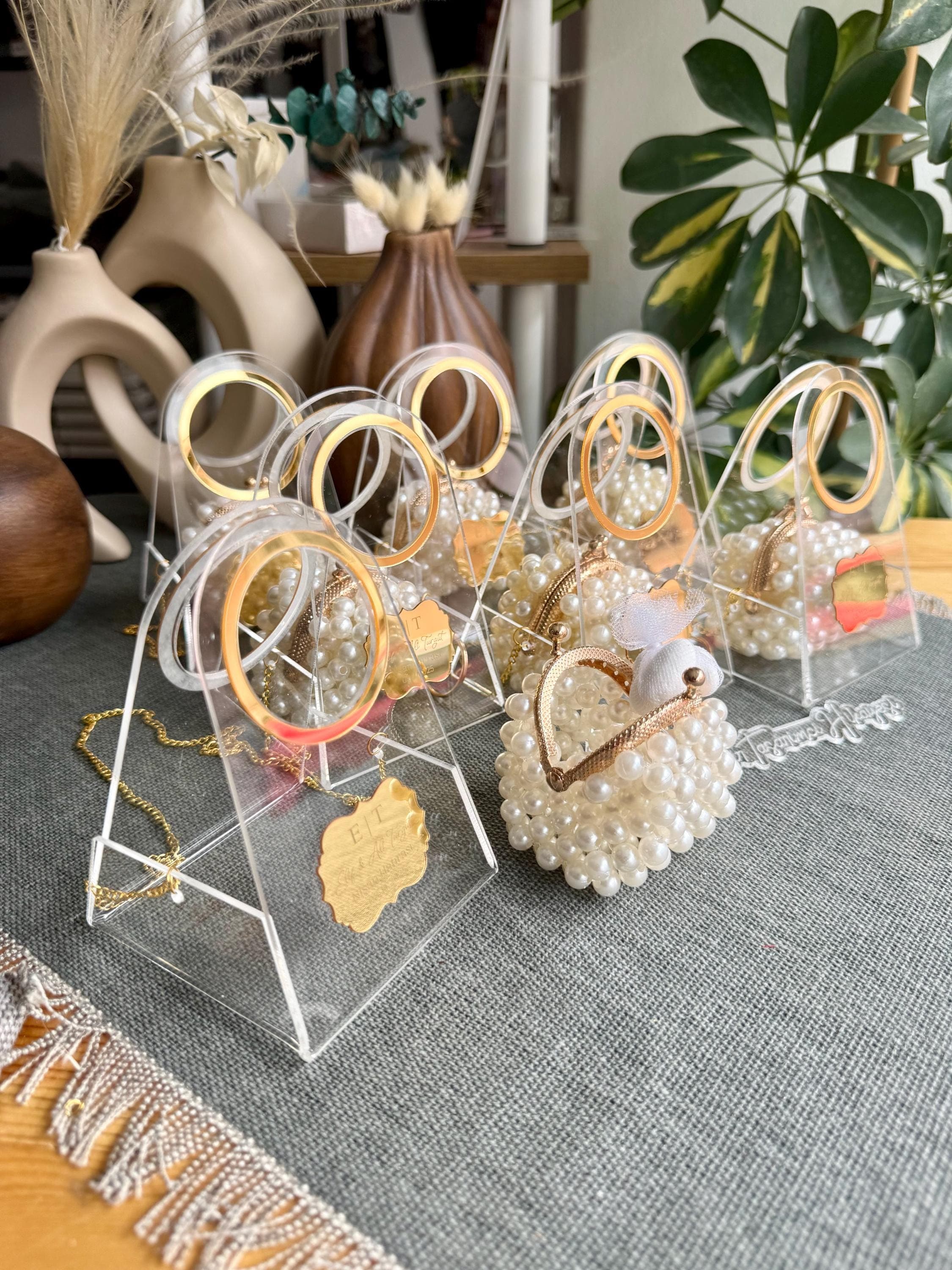 Personalized Mini Pearl Favor Bag: Bridal Shower Favors