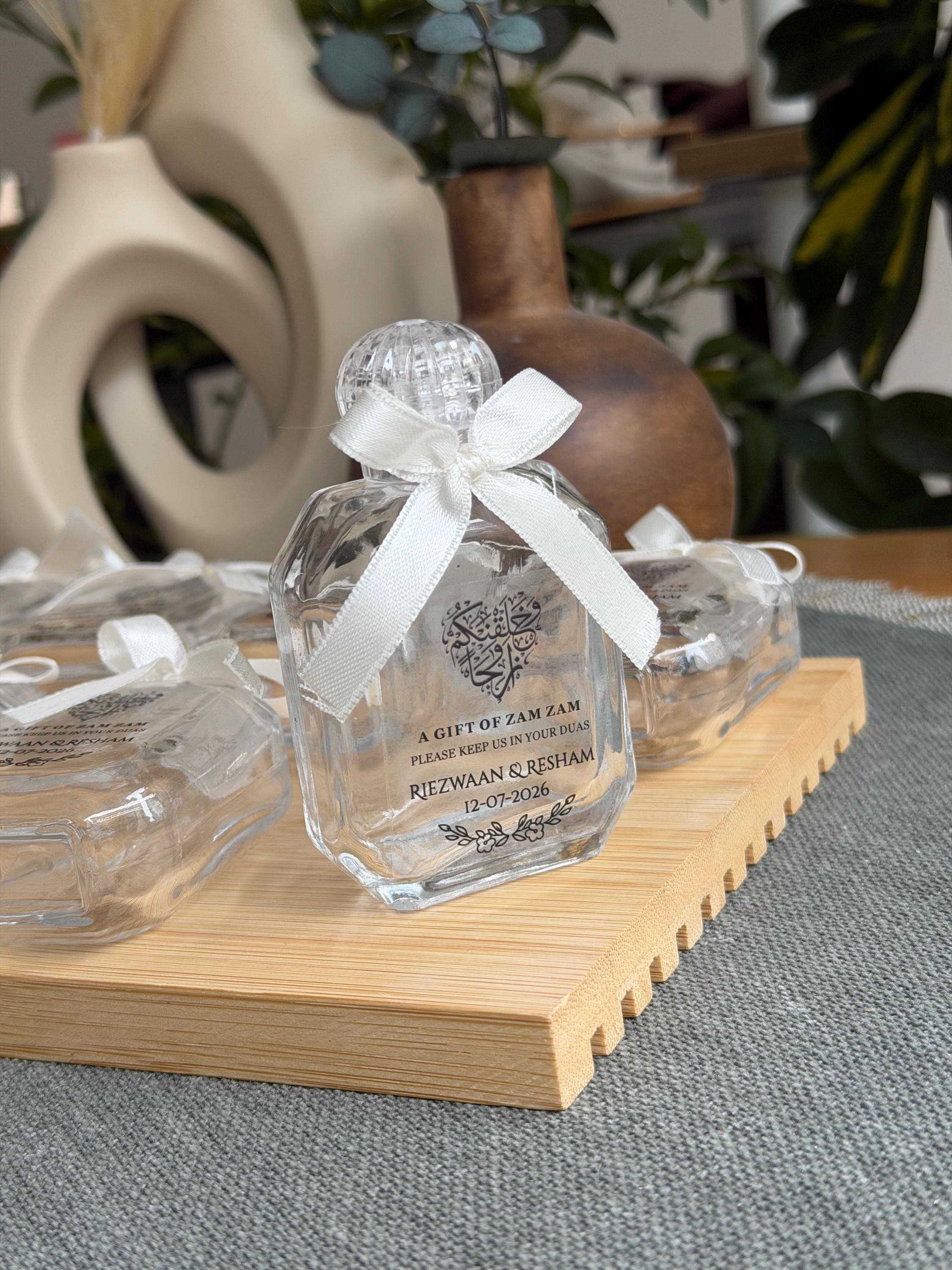 Personalized Zam Zam Water Bottle: Islamic Wedding Favor, Umrah Gift