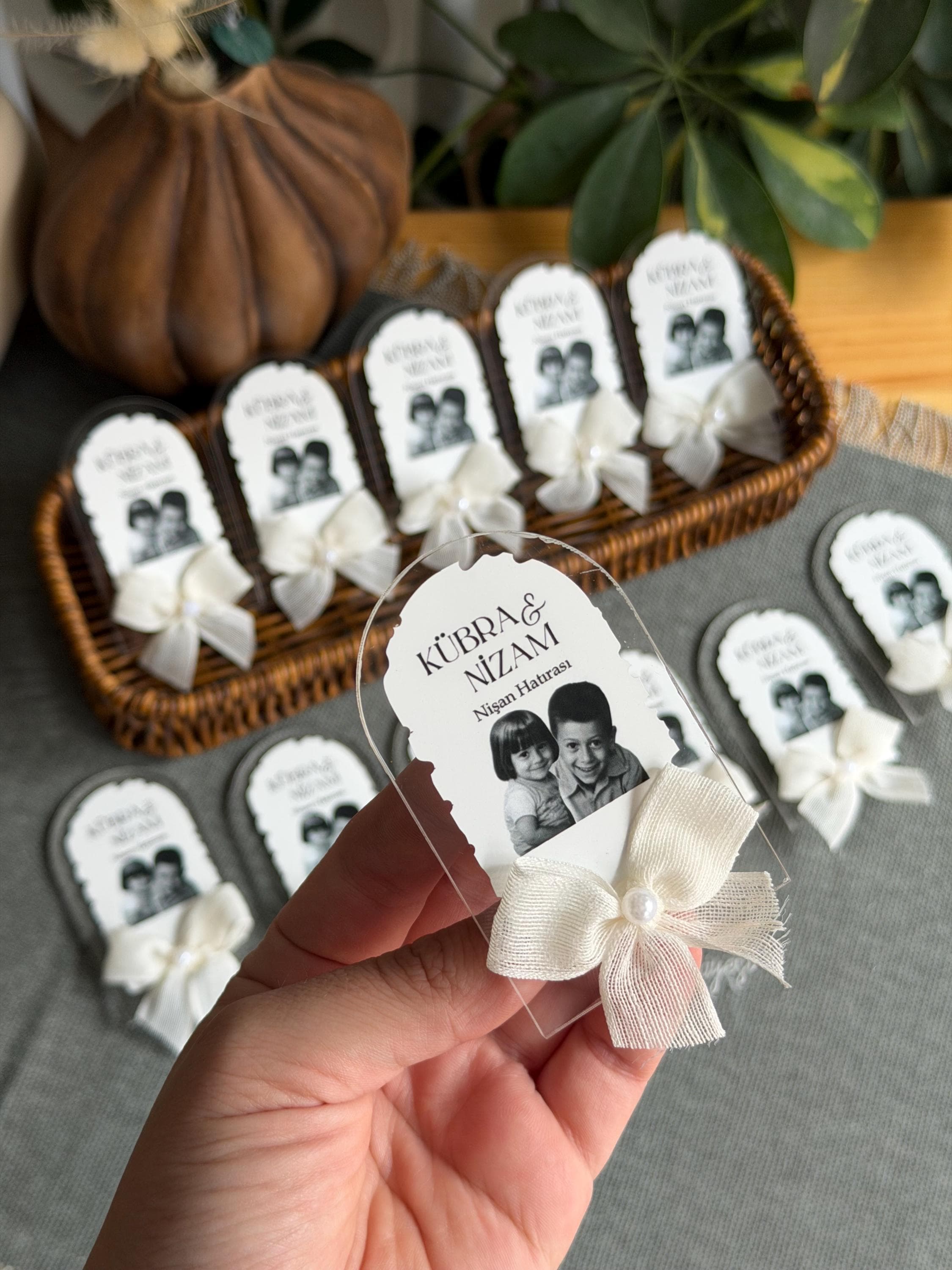 Childhood Photo Engagement Magnet: Personalized Wedding Favor - image 5