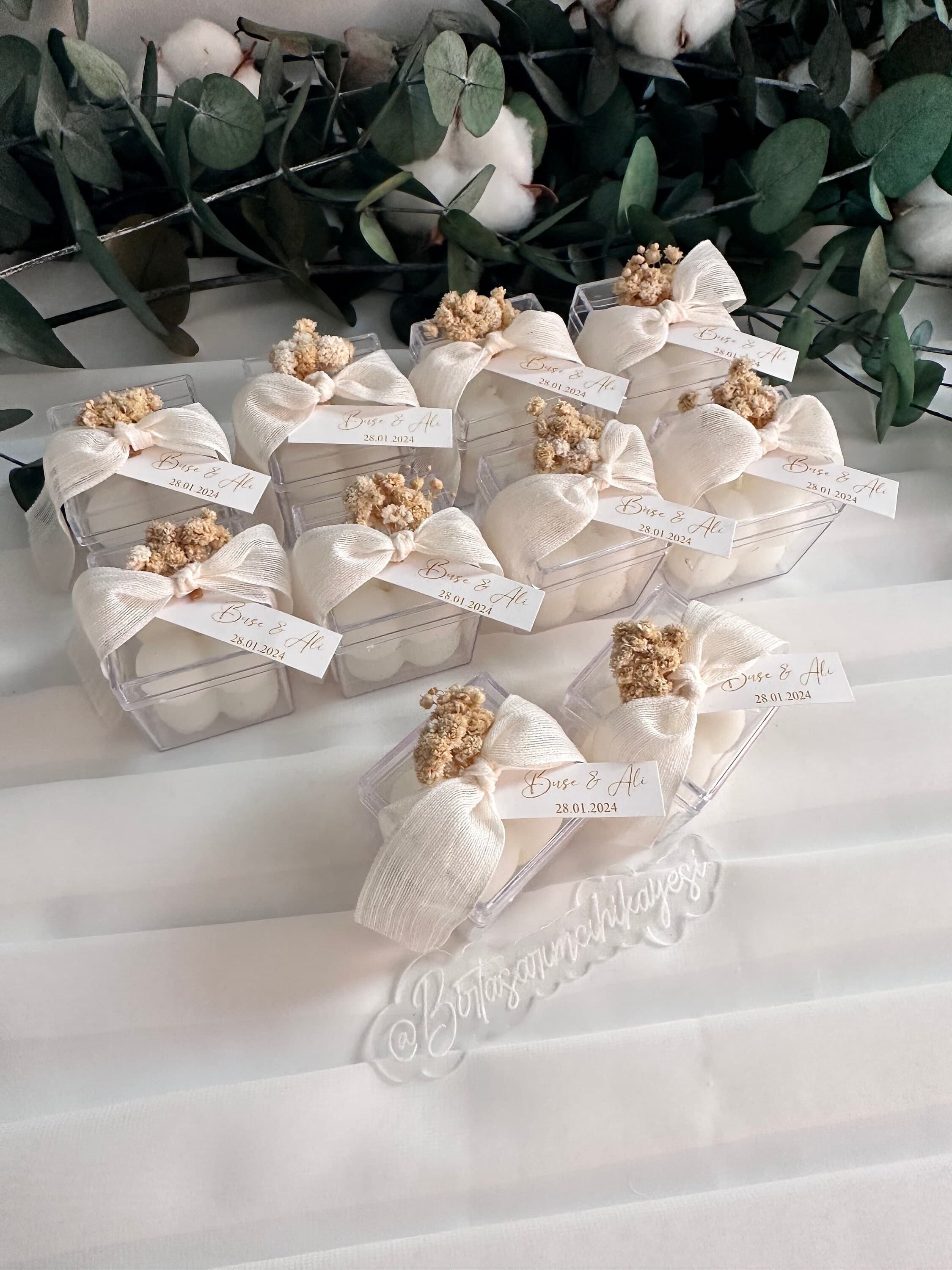 Personalized Boxed Bubble Candle Favors: Elegant Wedding Guest Gifts - image 5