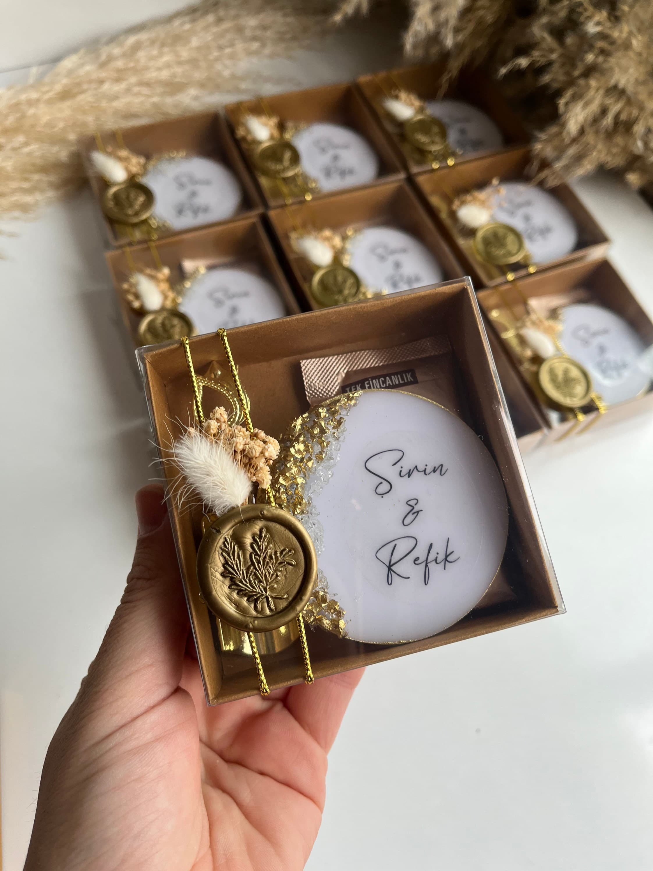 Personalized Epoxy Magnet: Wedding & Engagement Favor