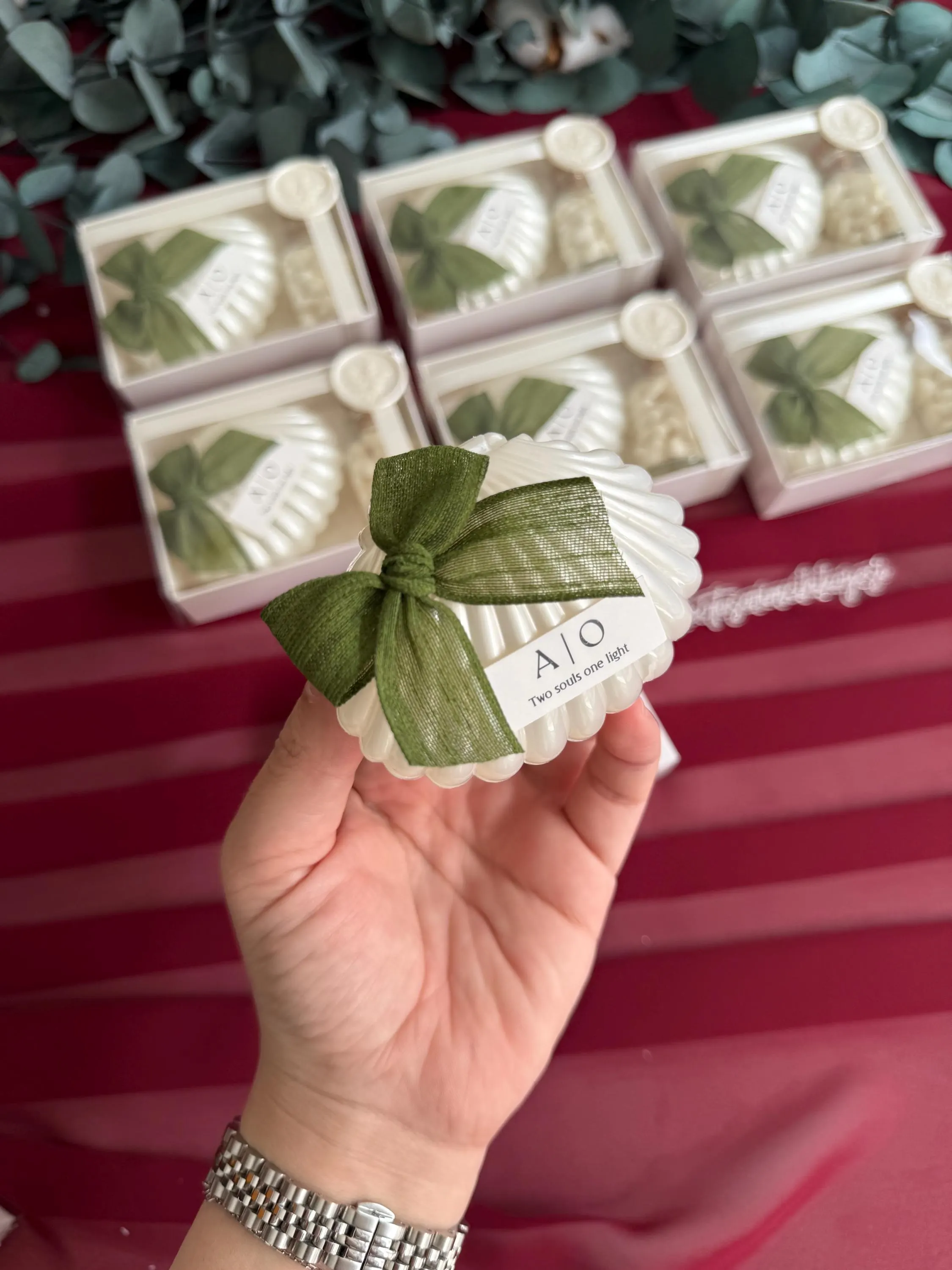 Oyster Shell Candle & Heart Candy Favor Box: Beach Wedding, Engagement gift candles - image 5