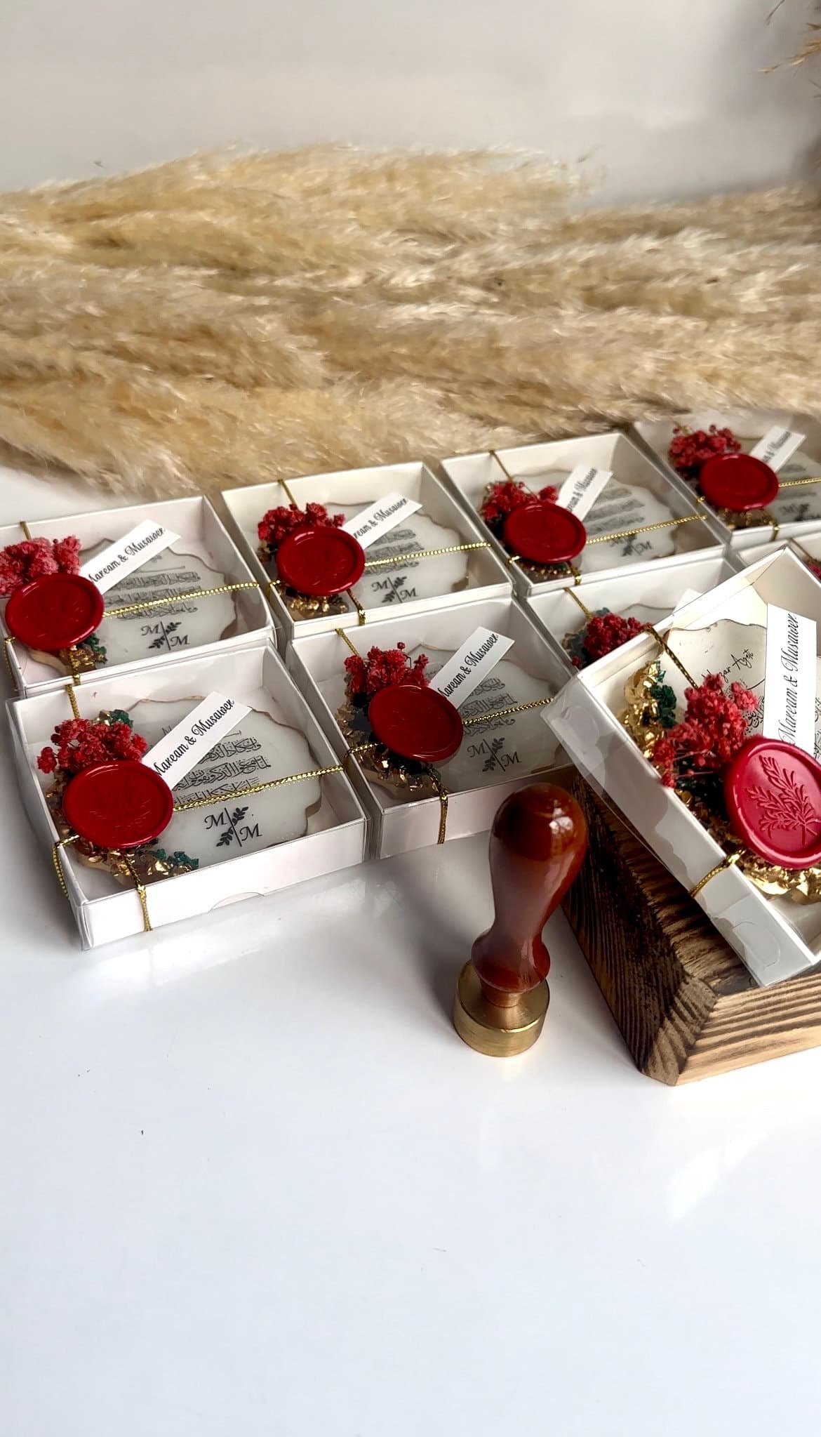 Personalized Wedding Favor Magnet: Epoxy Resin, Natural Stone, Bulk Bridal Shower Gift - image 5