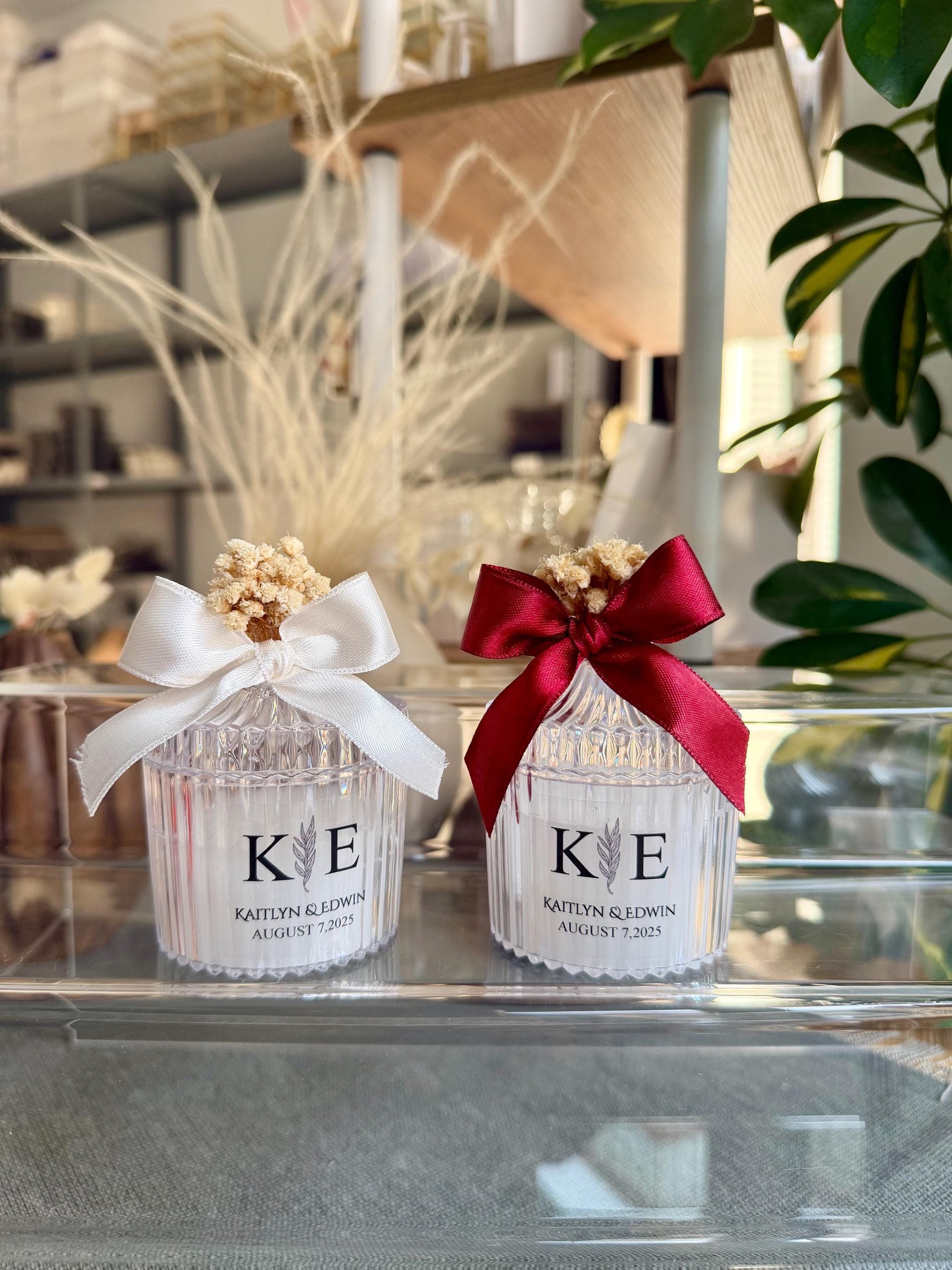 Personalized wedding Candle Favors:  Luxury Candle favor, Bridal Shower Gift, Save the Date - image 2