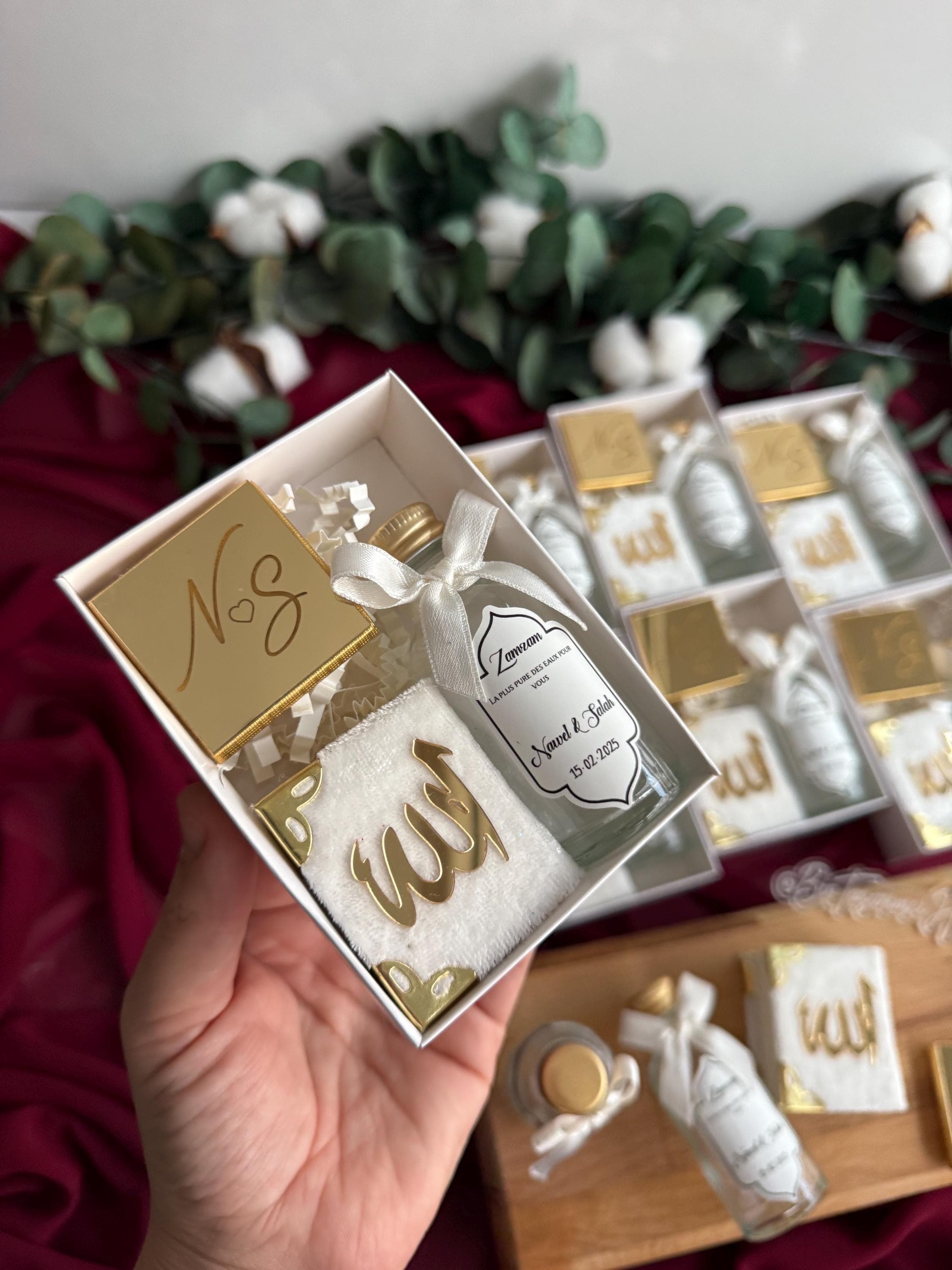 Personalized Mini Quran Gift Box: Chocolate & Zam Zam - Islamic Wedding Favor - image 4