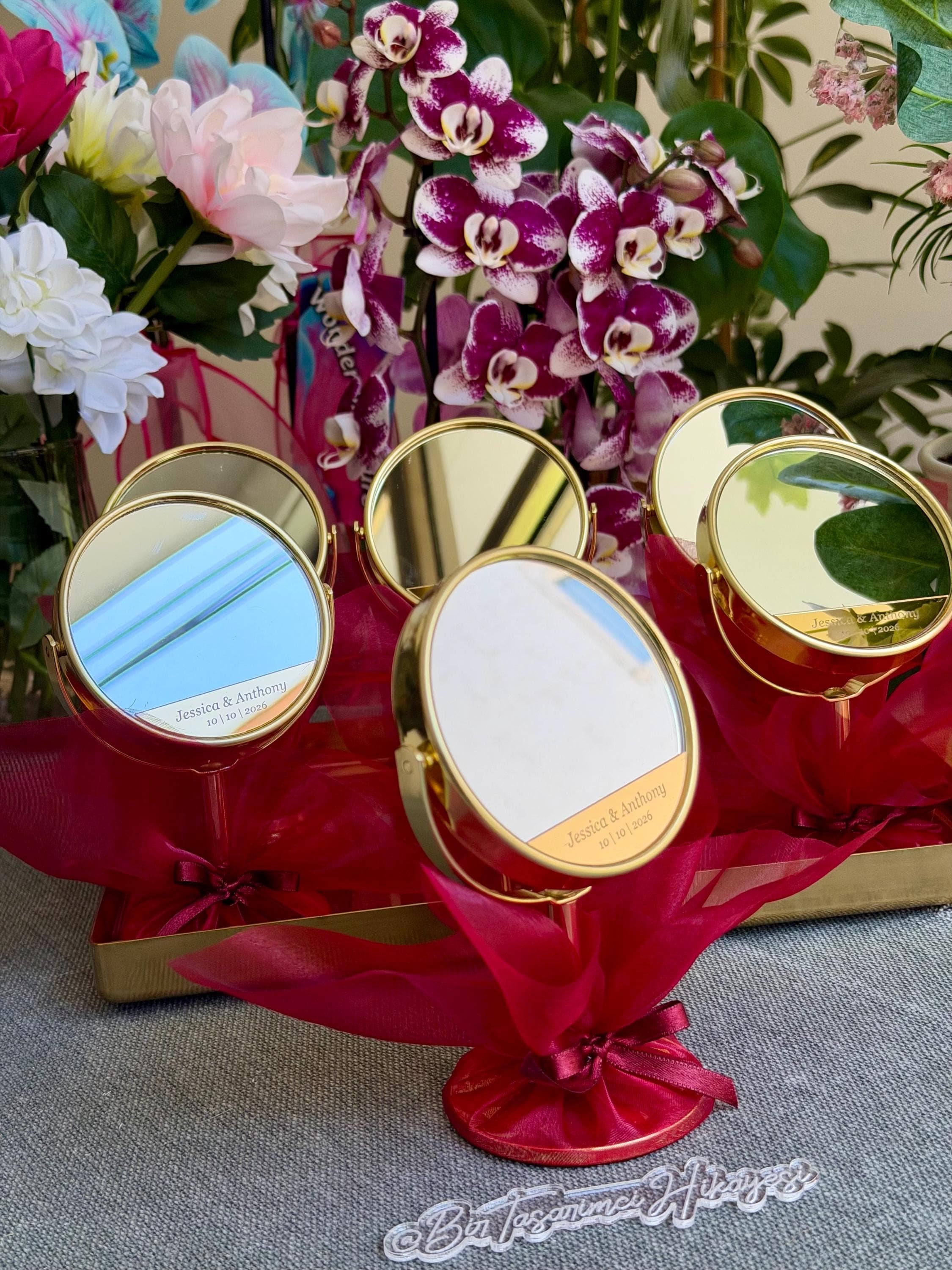 Personalized bridal shower favor mirror, Beach wedding favors, Bridesmaid mirror - image 5