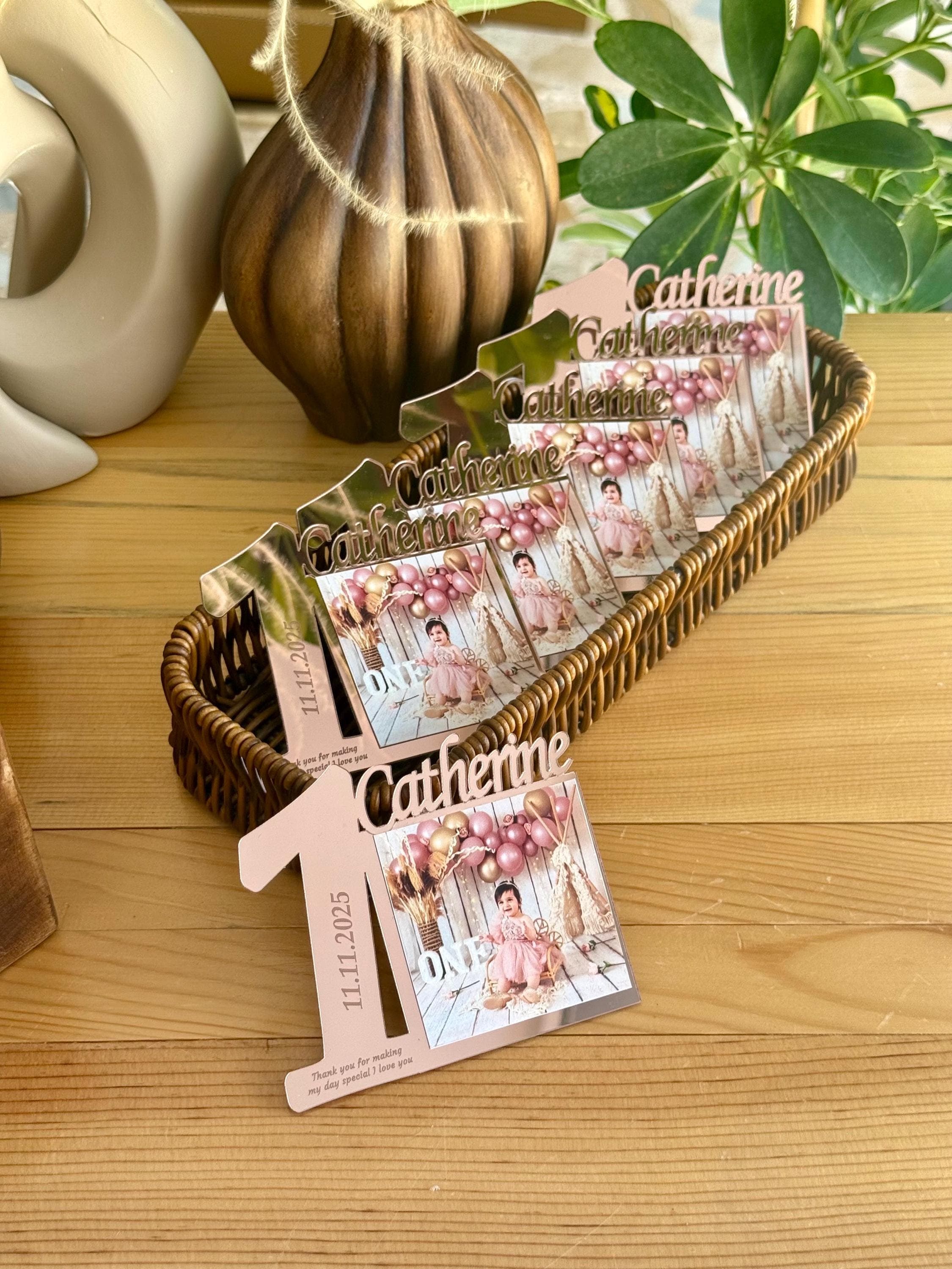 Personalized 1st Birthday Photo Magnet Favors: Keepsake Favors - image 5