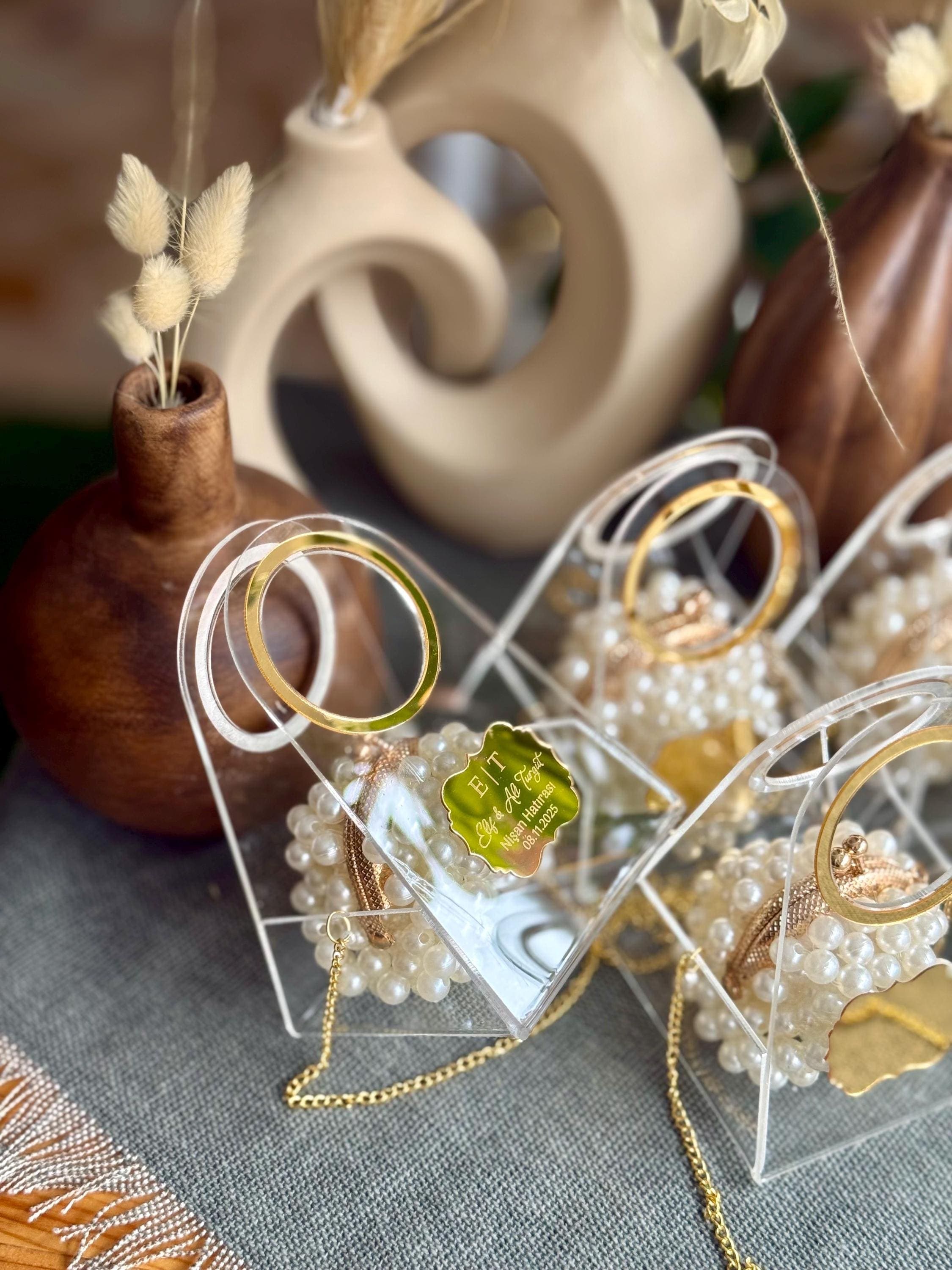 Personalized Mini Pearl Favor Bag: Bridal Shower Favors - image 5