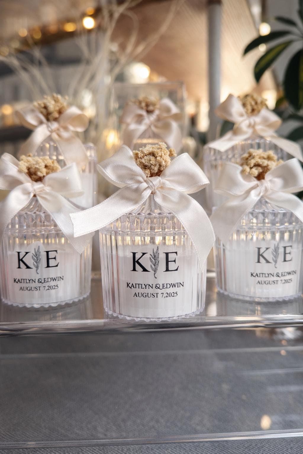 Personalized wedding Candle Favors:  Luxury Candle favor, Bridal Shower Gift, Save the Date