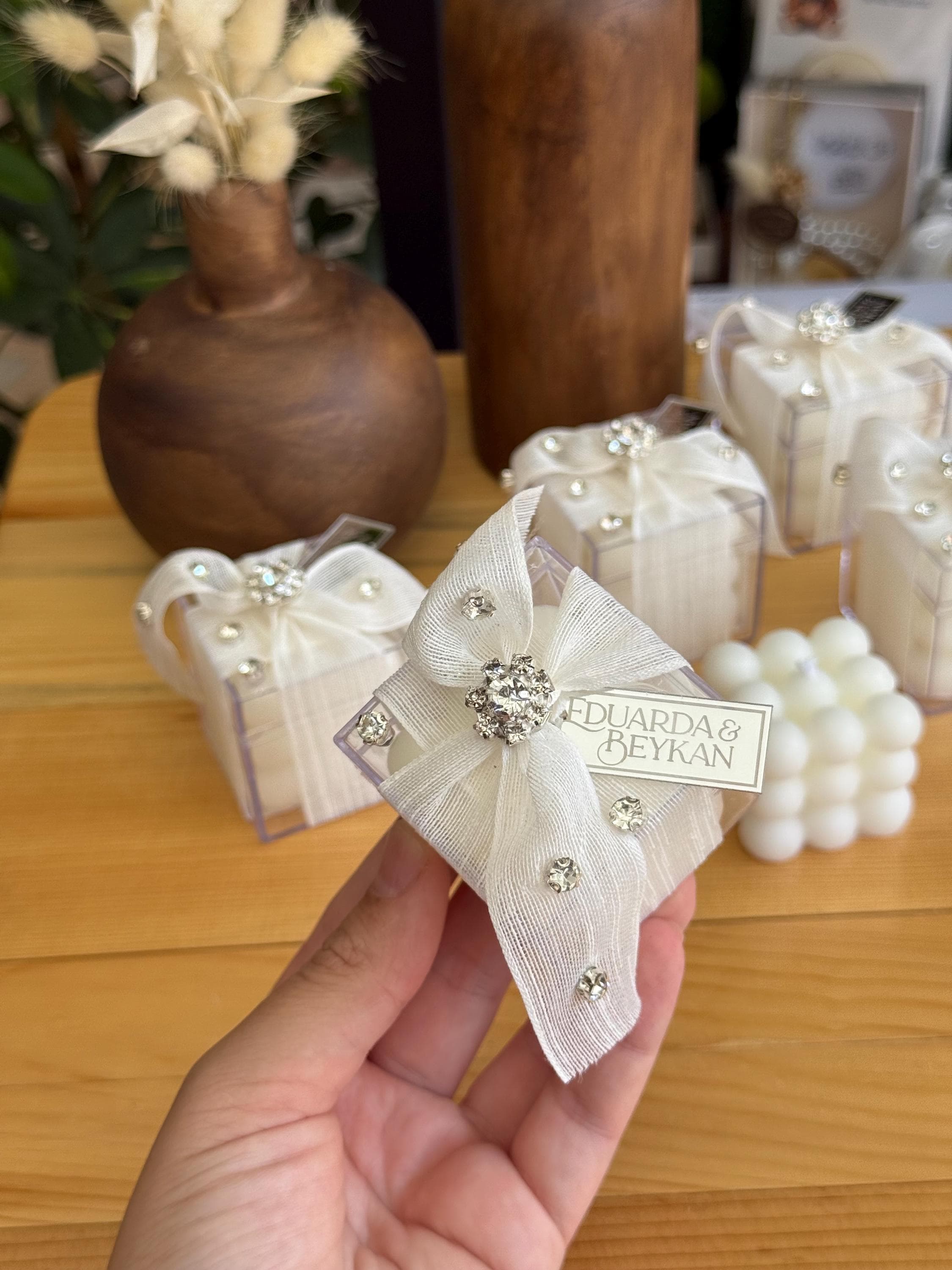 Personalized Bubble Candle Favors: Elegant Wedding, Bridal Shower Favors - image 3