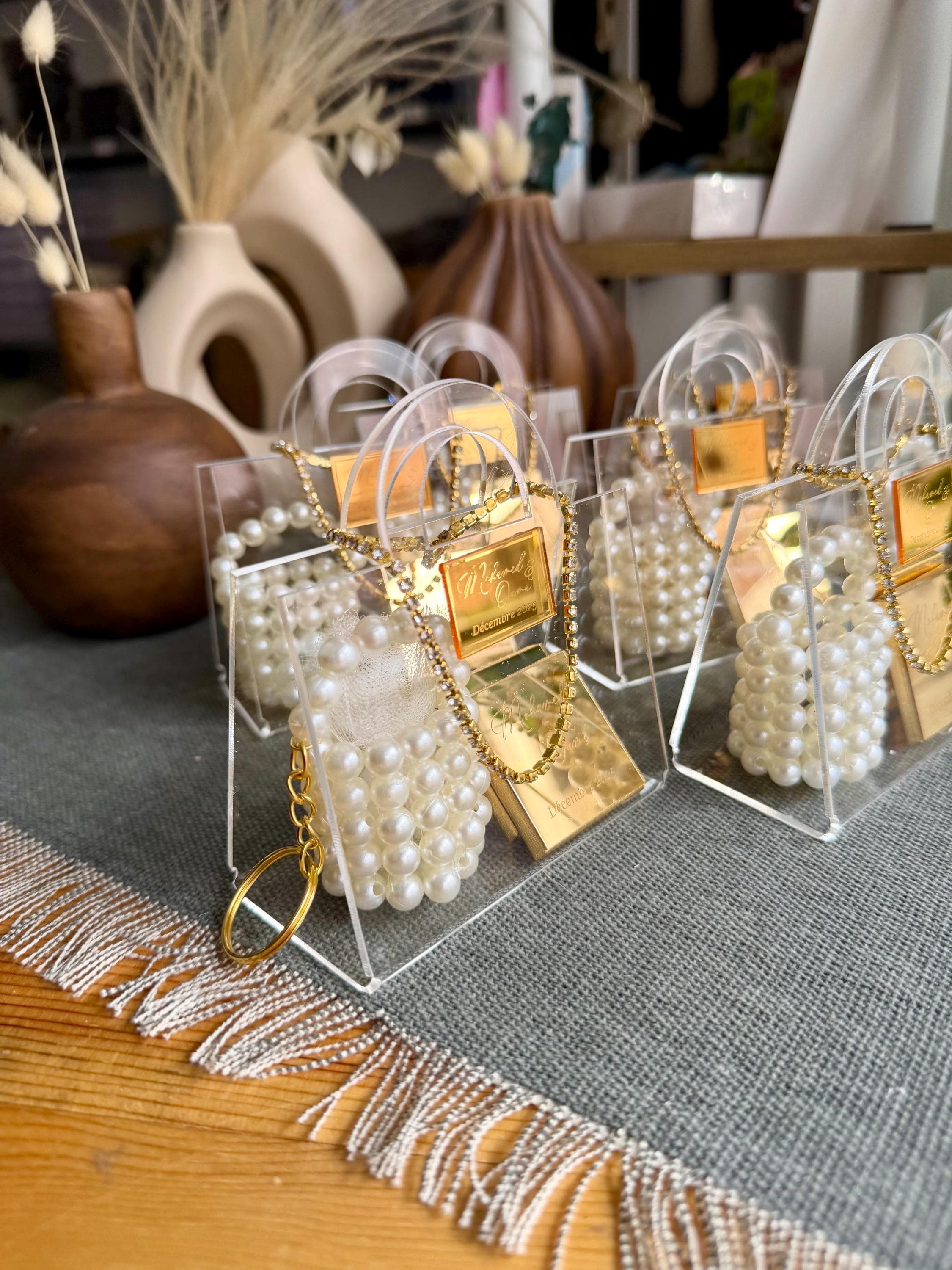 Pearl Bag Wedding Favor with Madeleine Chocolates - image 5