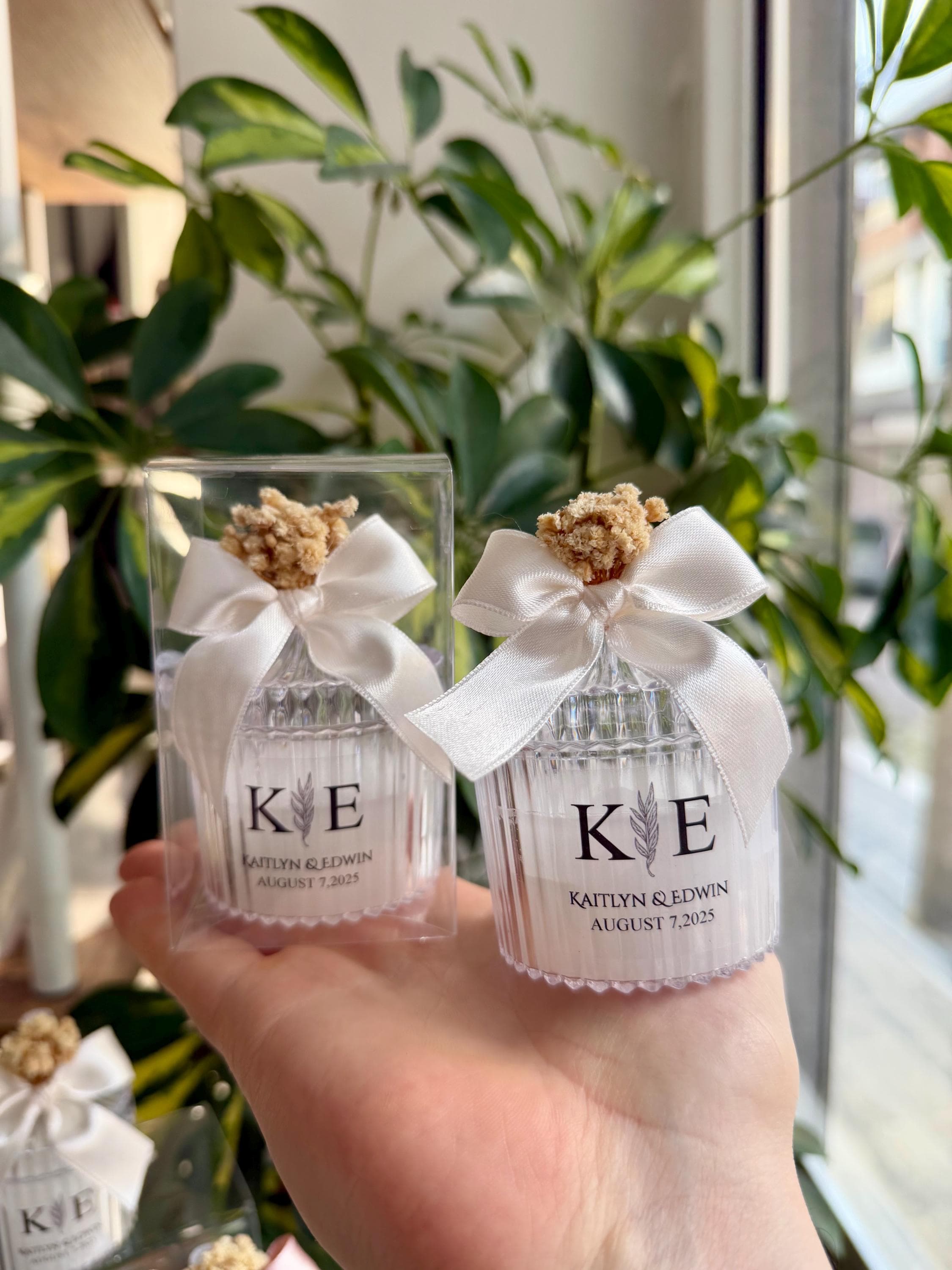 Personalized wedding Candle Favors:  Luxury Candle favor, Bridal Shower Gift, Save the Date - image 5